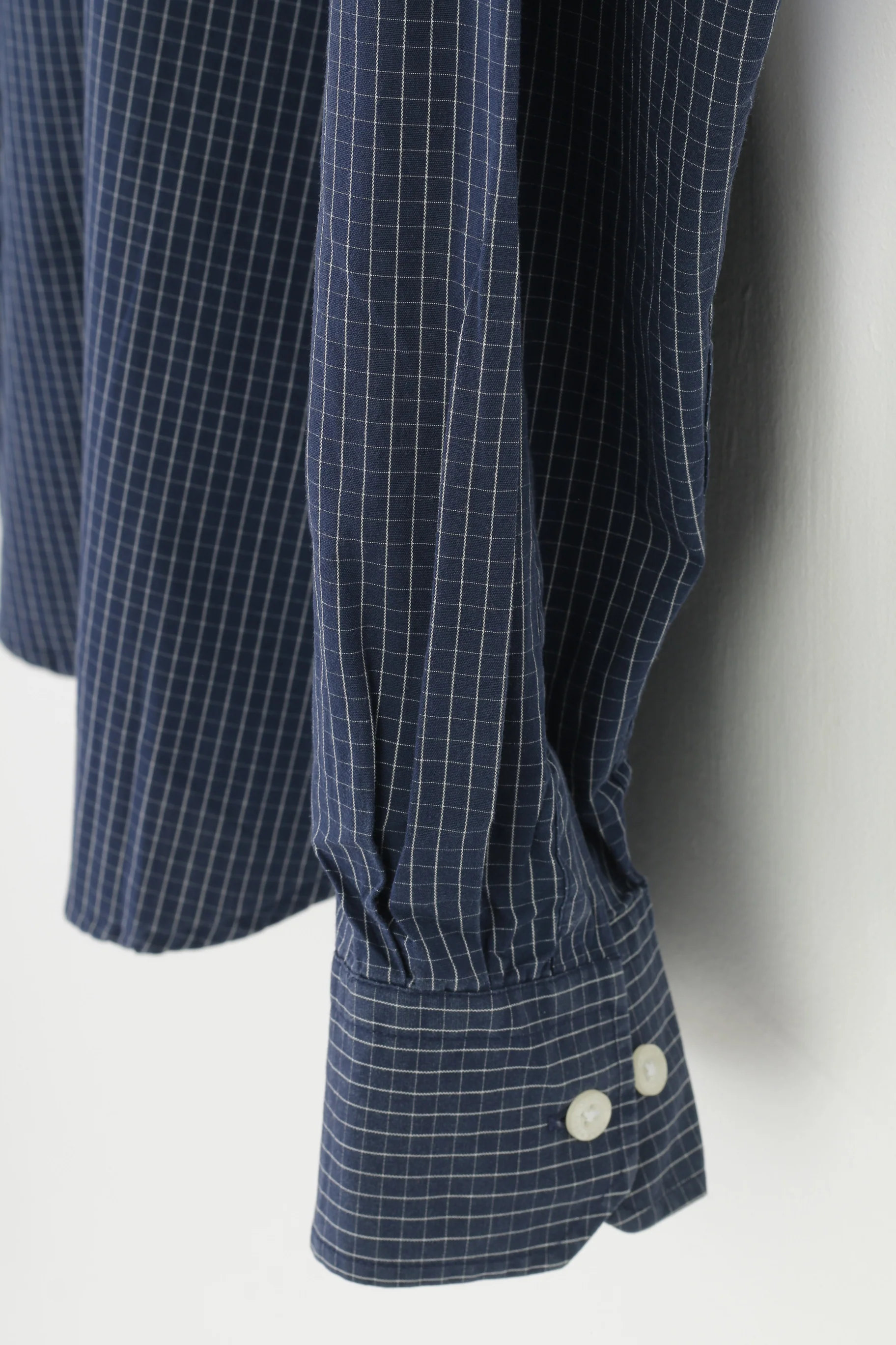 Peak Performance Men S Casual Shirt Blue Cotton Checkered Nature Long Sleeve Top - Image 4