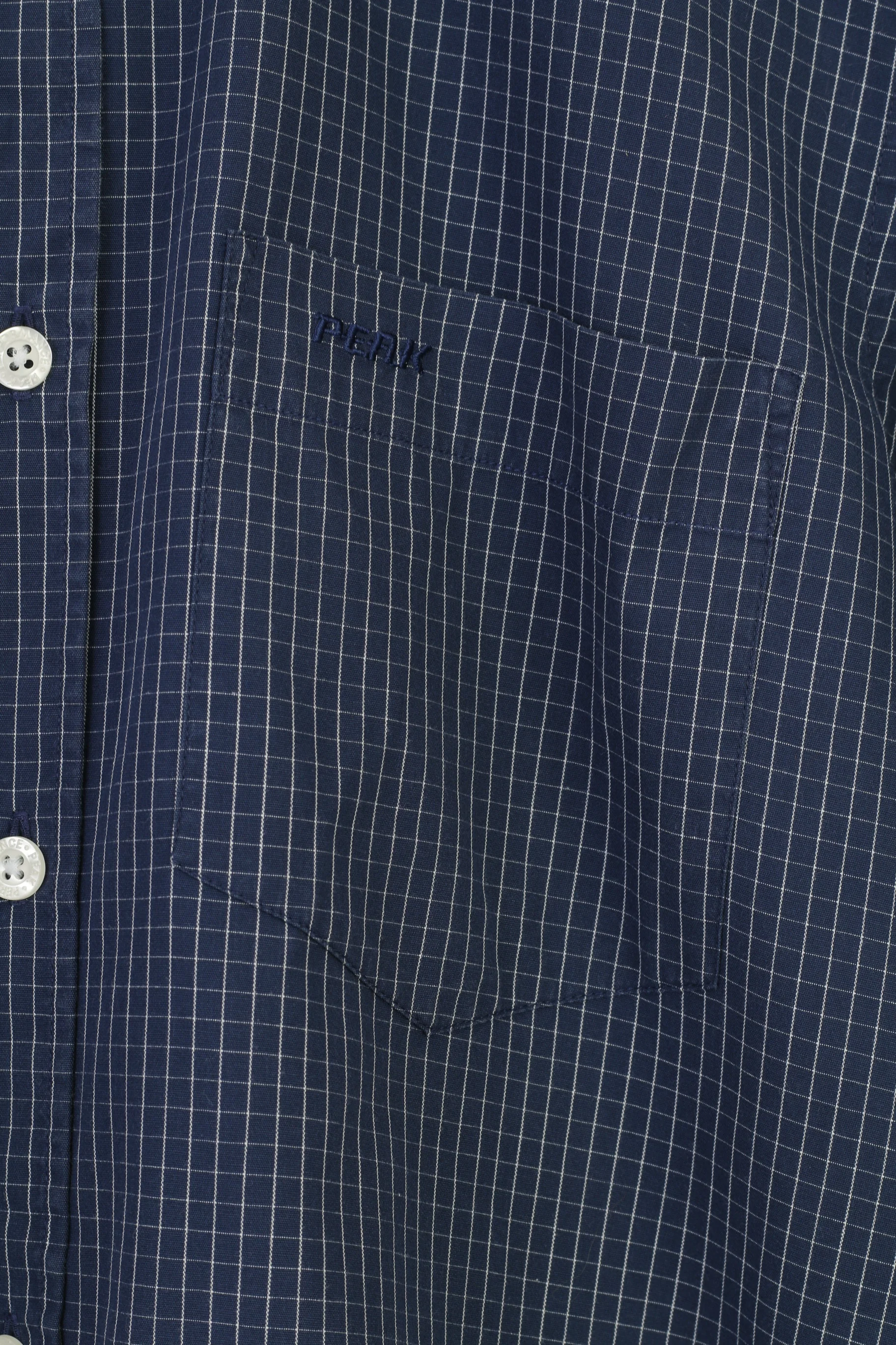 Peak Performance Men S Casual Shirt Blue Cotton Checkered Nature Long Sleeve Top - Image 5