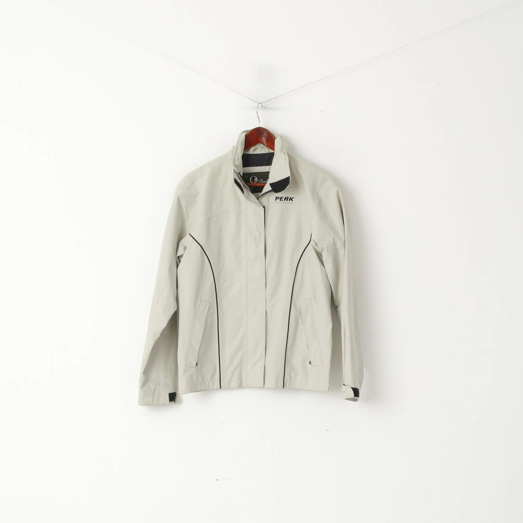 Peak Performance Women M Jacket Beige Gore-Tex Outdoor Zip Up Lightweight Top - Image 2