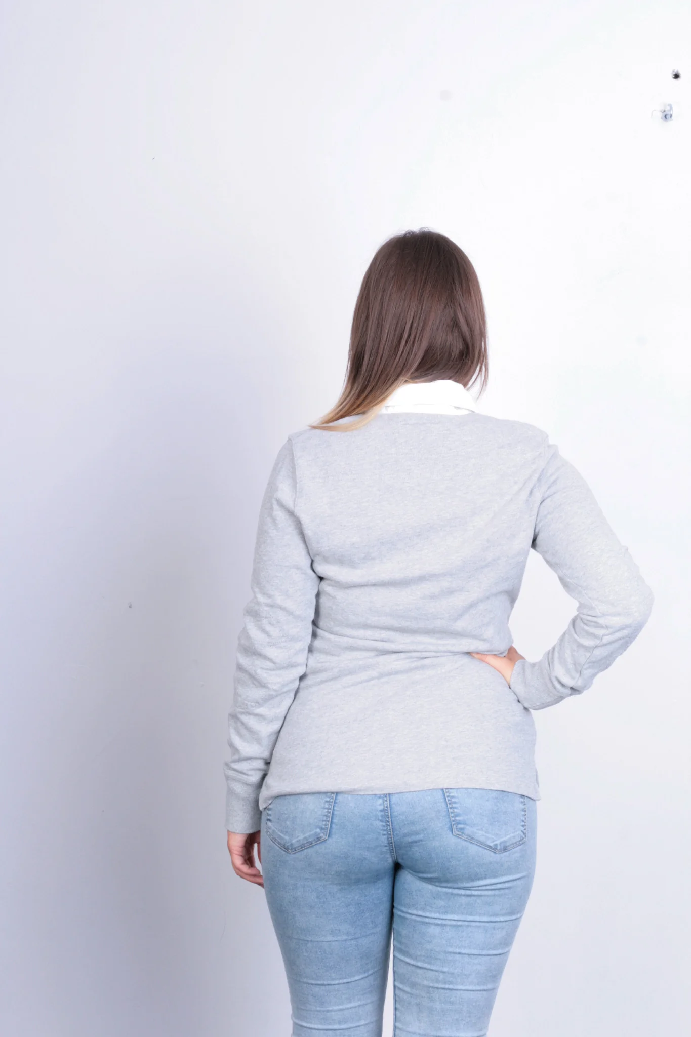 Peak Performance Womens S Polo Shirt Grey Cotton Long Sleeve - Image 5