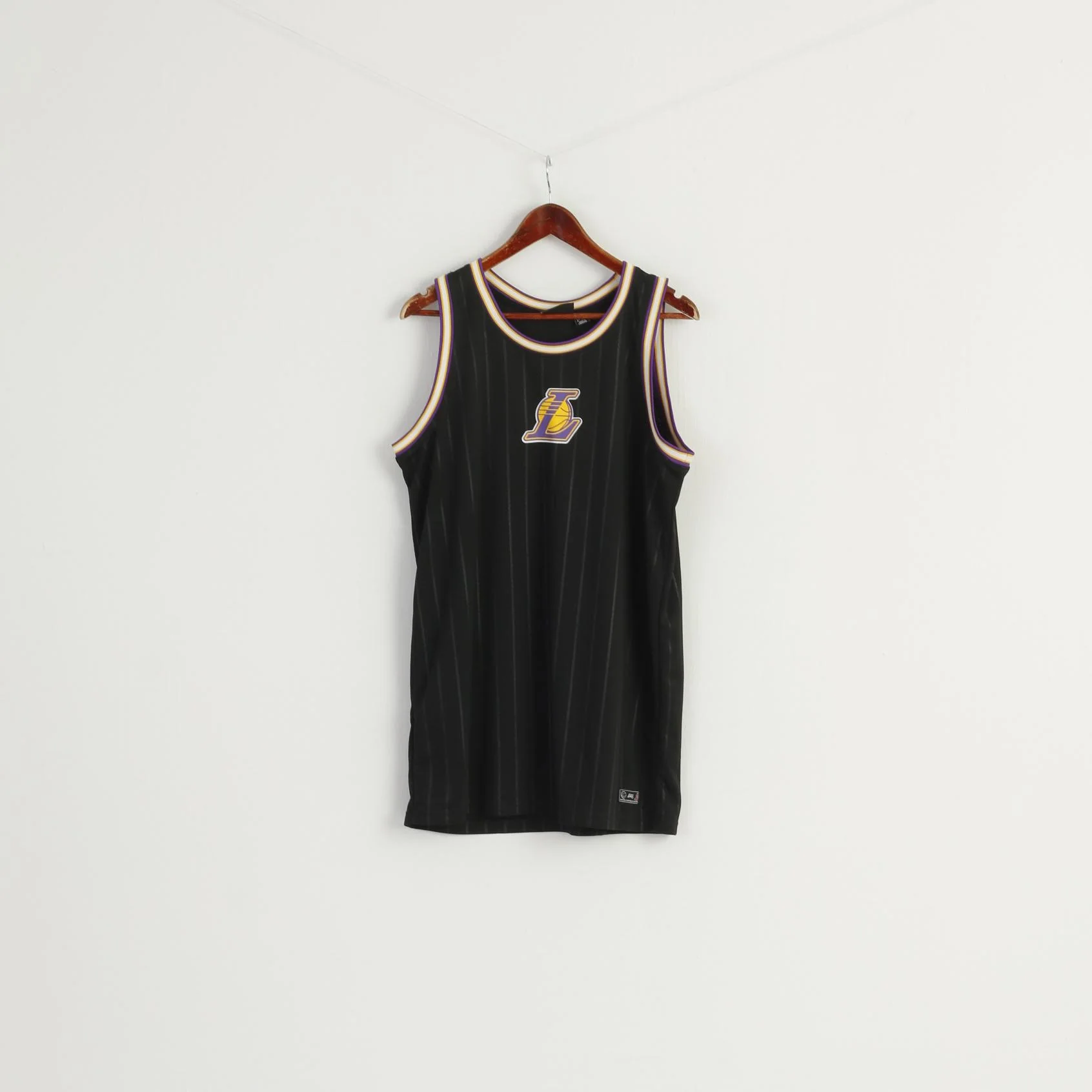 Primark NBA Women 12/14 M Tank Top Black Lakers Basketball Shiny Jersey Top