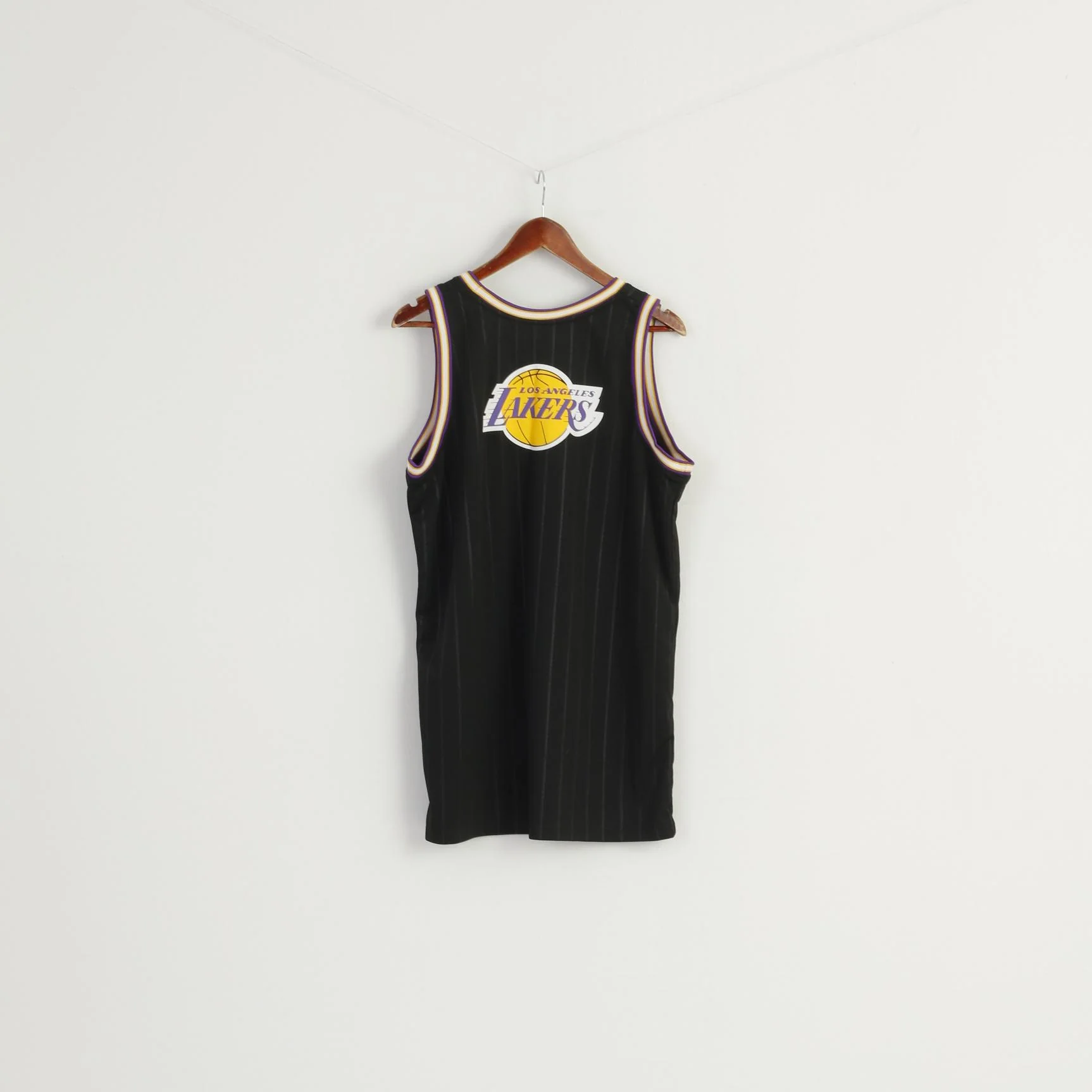 Primark NBA Women 12/14 M Tank Top Black Lakers Basketball Shiny Jersey Top - Image 6