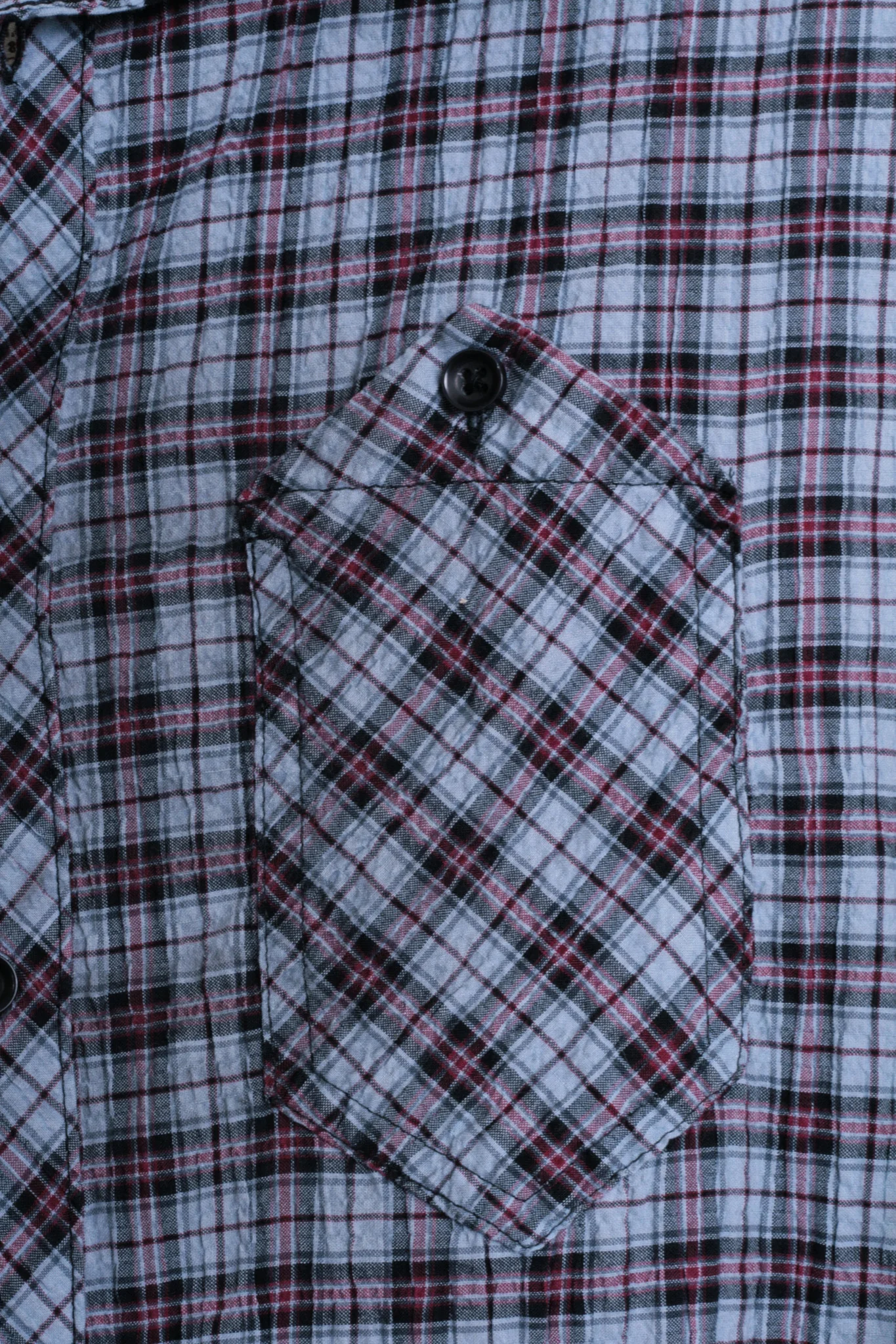 Pearly King Womens S Casual Shirt Check Blue Cotton Heavy Tailoring - Image 2