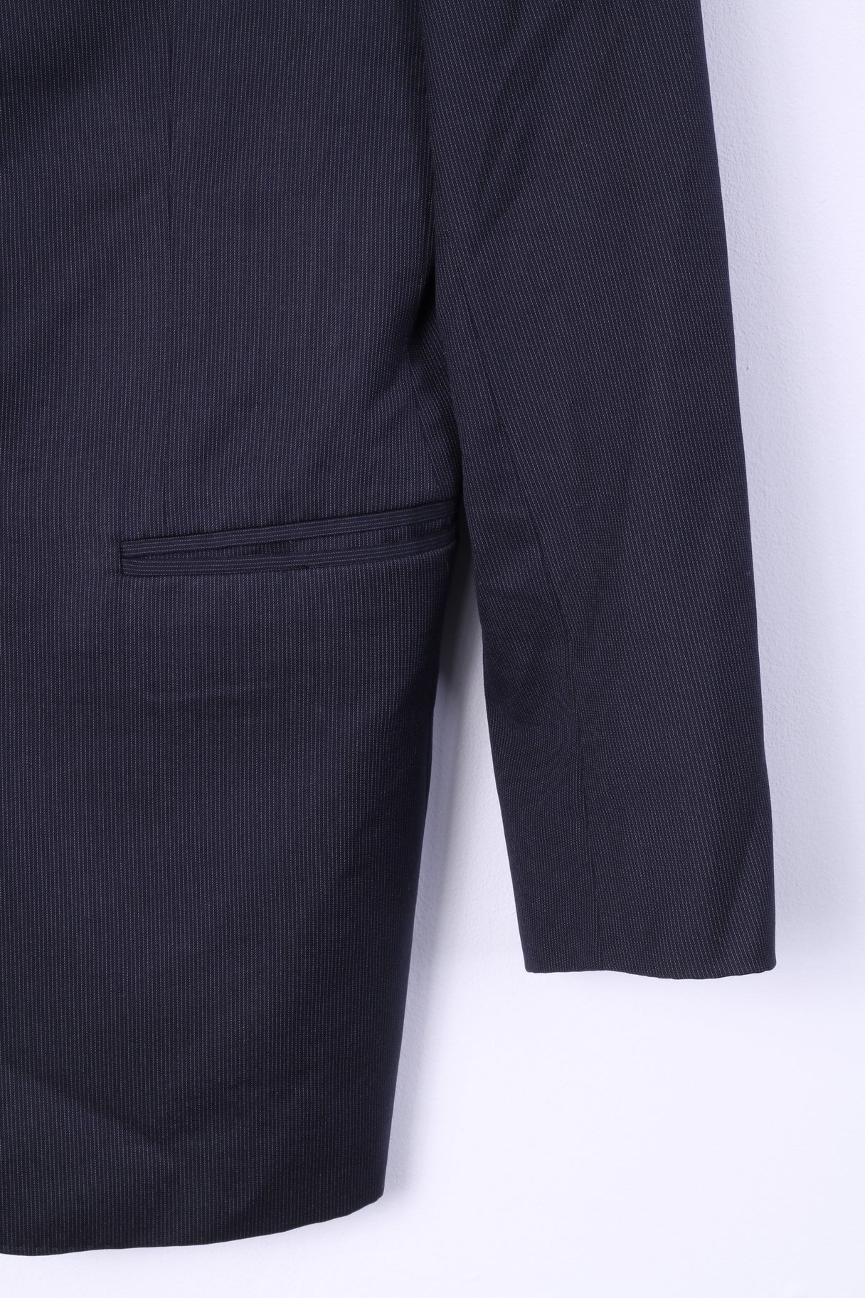 Pedro Del Hierro Mens 48 M Blazer Single Breasted Stripe Wool Top - Image 3