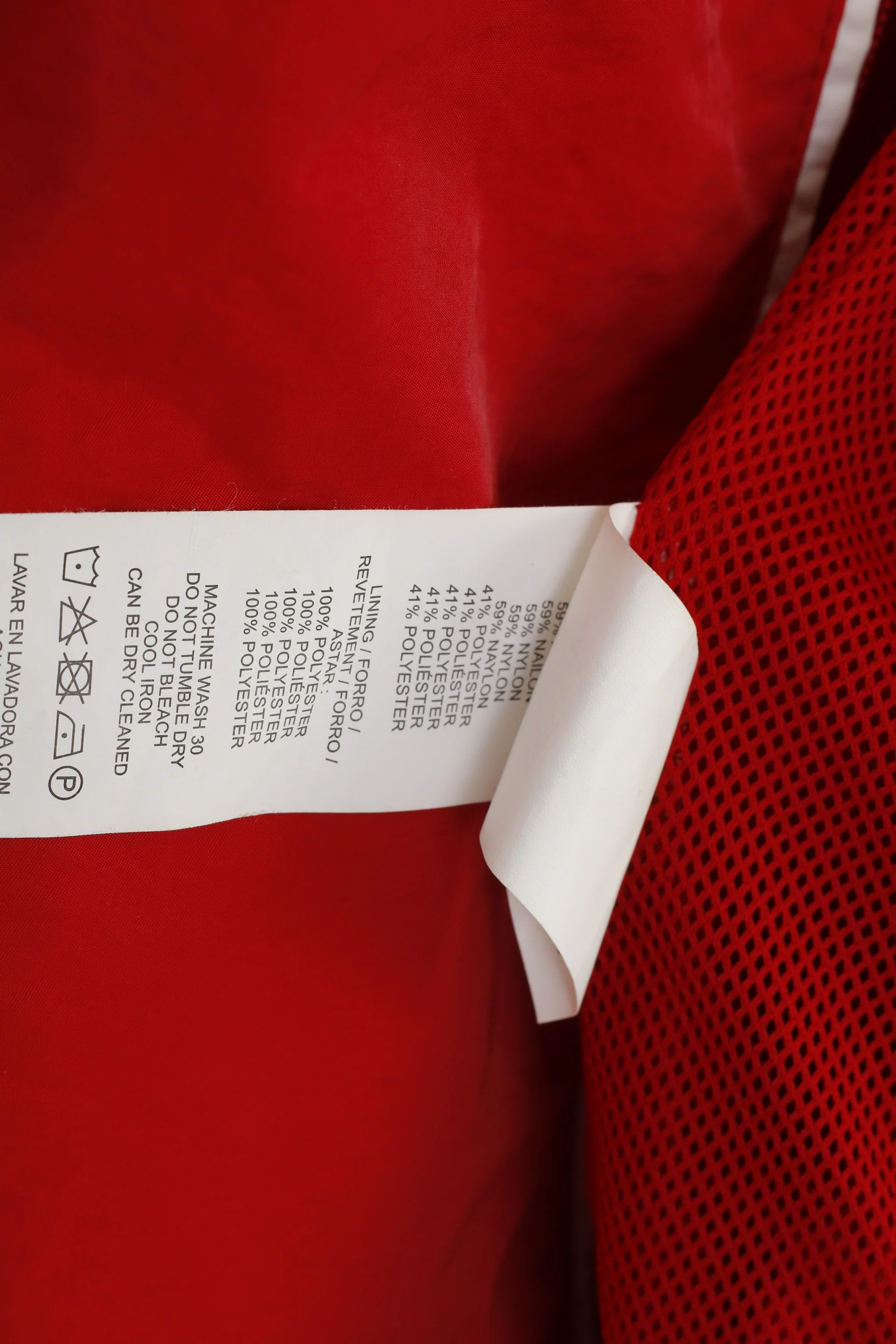 Penguin Men L Jacket Red Nylon Full Zipper Hood Outwear Top - Image 8
