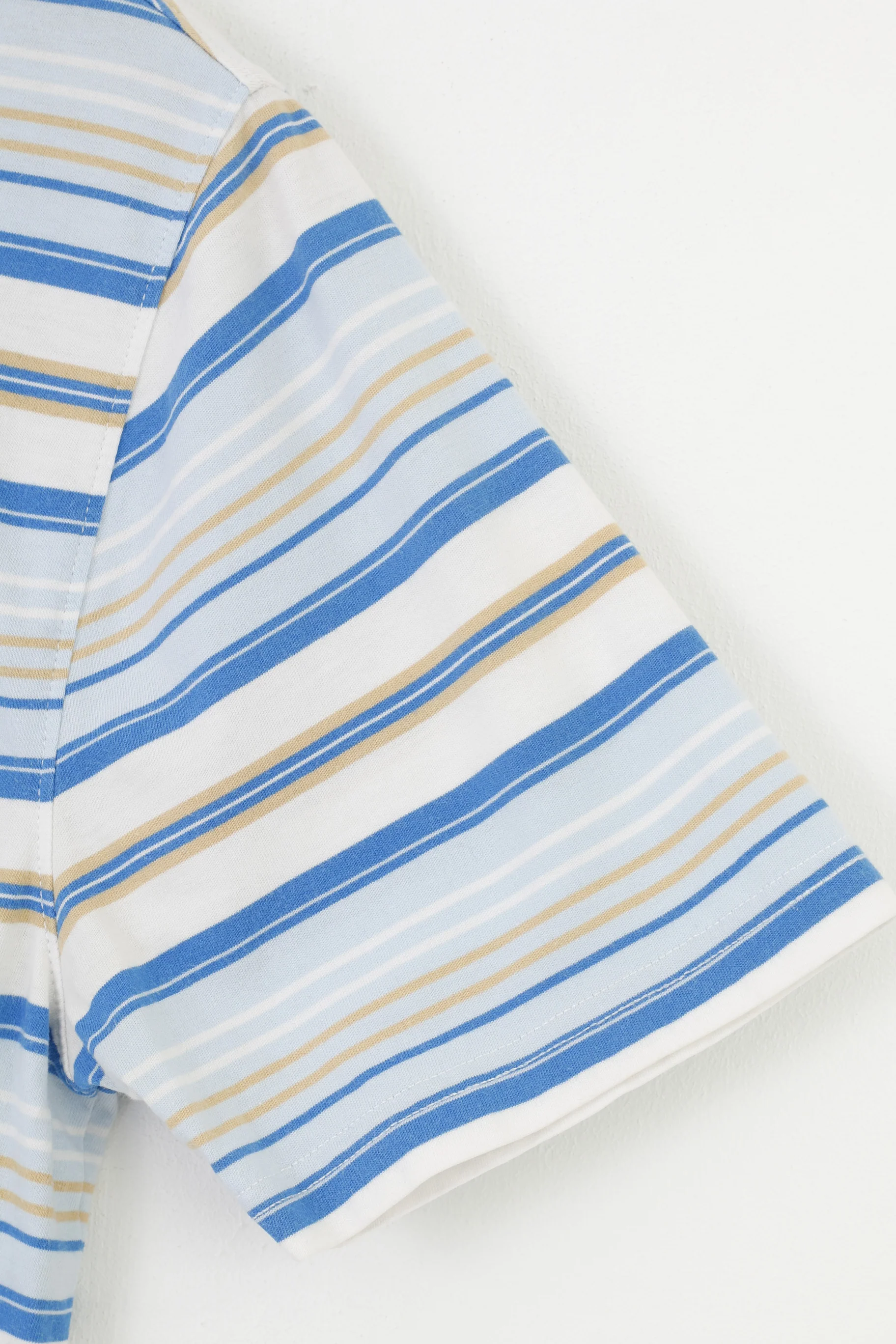 Penguin Men M Polo Shirt Striped Blue Cotton Heritage Slim Fit Collar Short Sleeve Top - Image 4