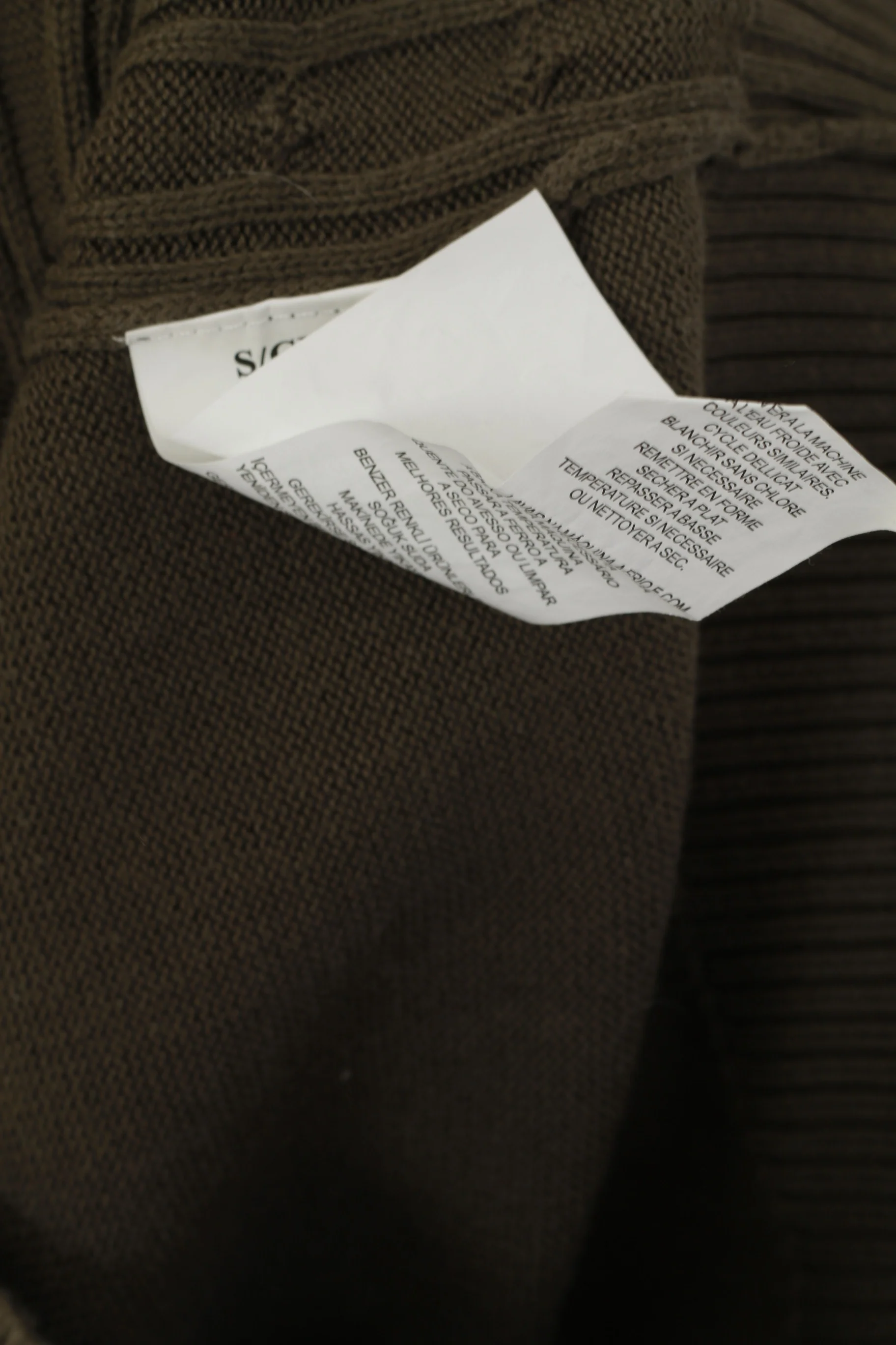 Penguin Men S Jumper Khaki Cotton Knitted Crew Neck Classic Stretch Sweater - Image 6