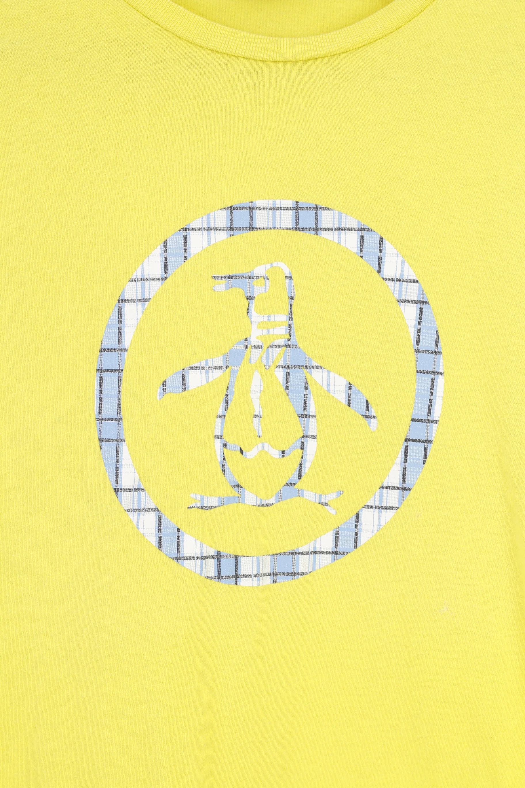 Penguin Men S T-Shirt Yellow Cotton Crew Neck Summer Penguin Graphic Top - Image 4