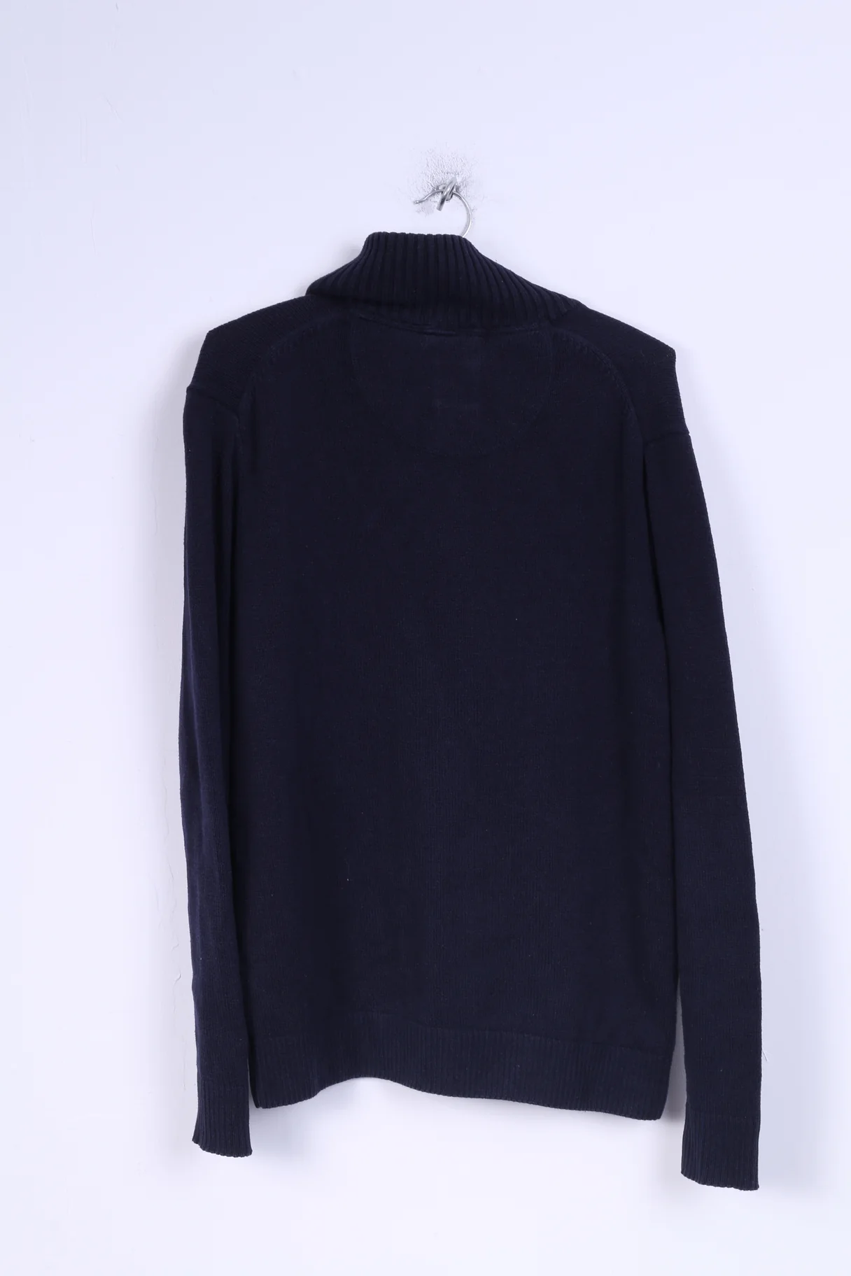 Pepe Jeans London Womens XL Jumper Zip Neck Sweater Navy Cotton - Image 5