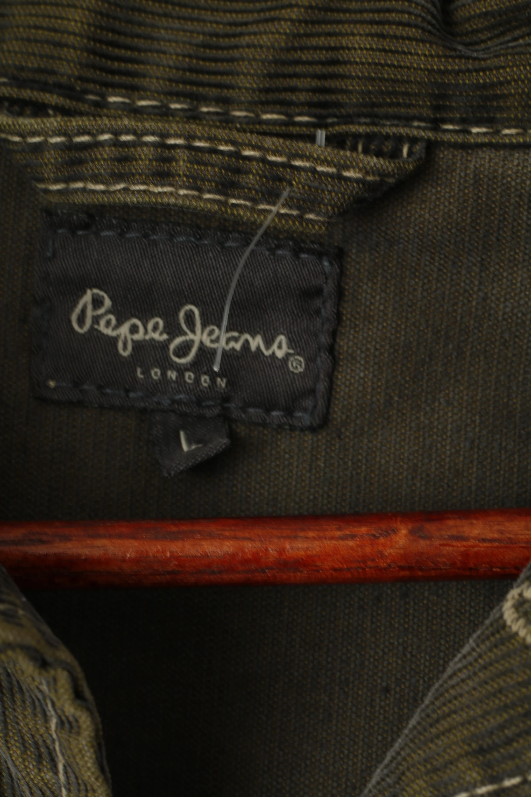 Pepe Jeans Women L (M) Denim Jacket Greeen Cotton Full Zipper Patches Top - Image 5