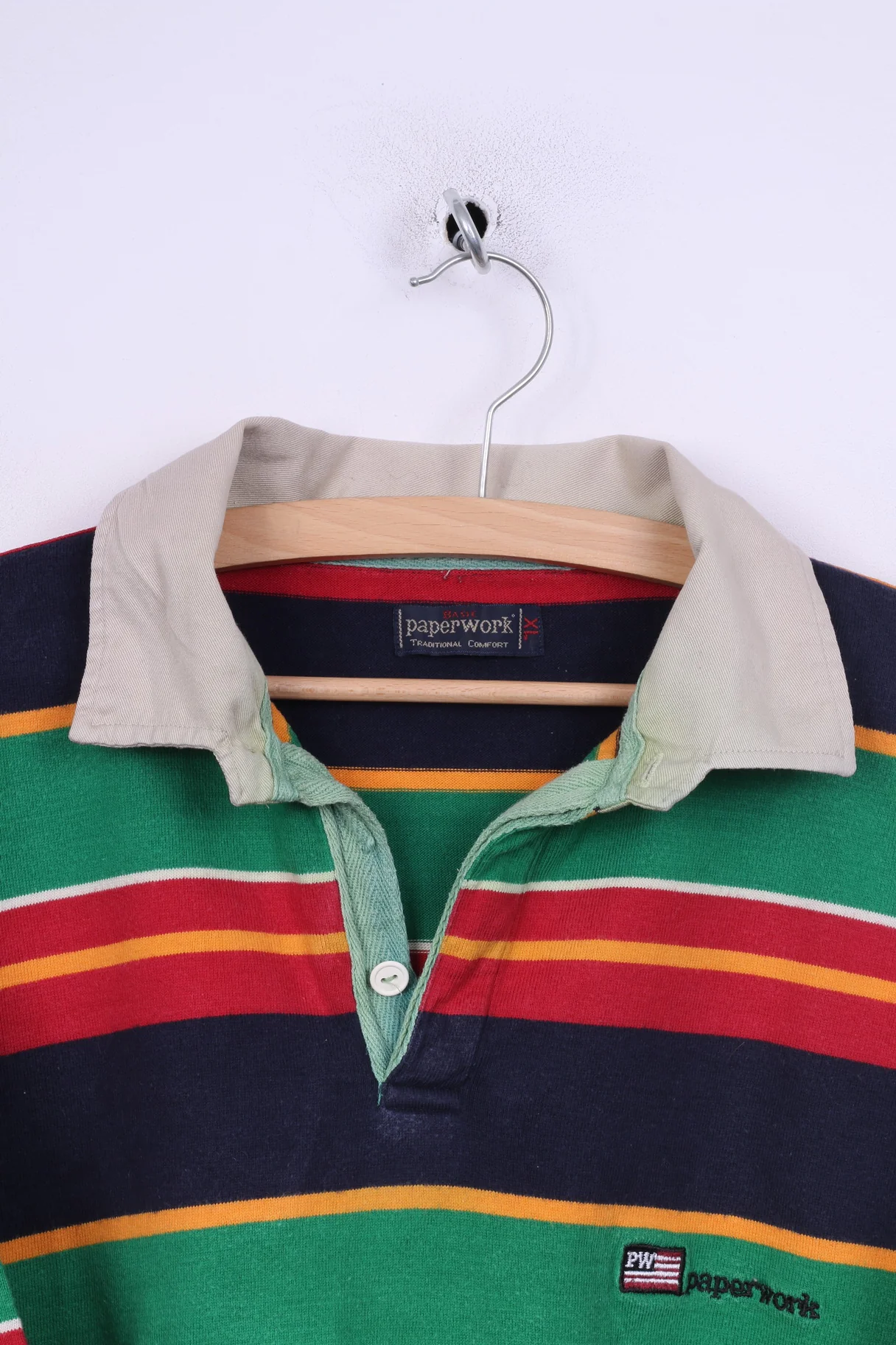 Peper Work Mens XL Polo Shirt Striped Multicolor Short Sleeve Cotton - Image 2