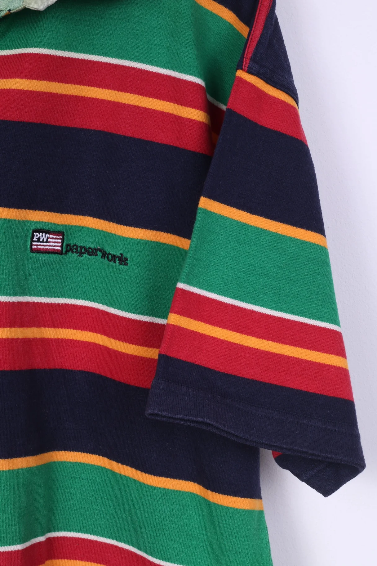 Peper Work Mens XL Polo Shirt Striped Multicolor Short Sleeve Cotton - Image 3