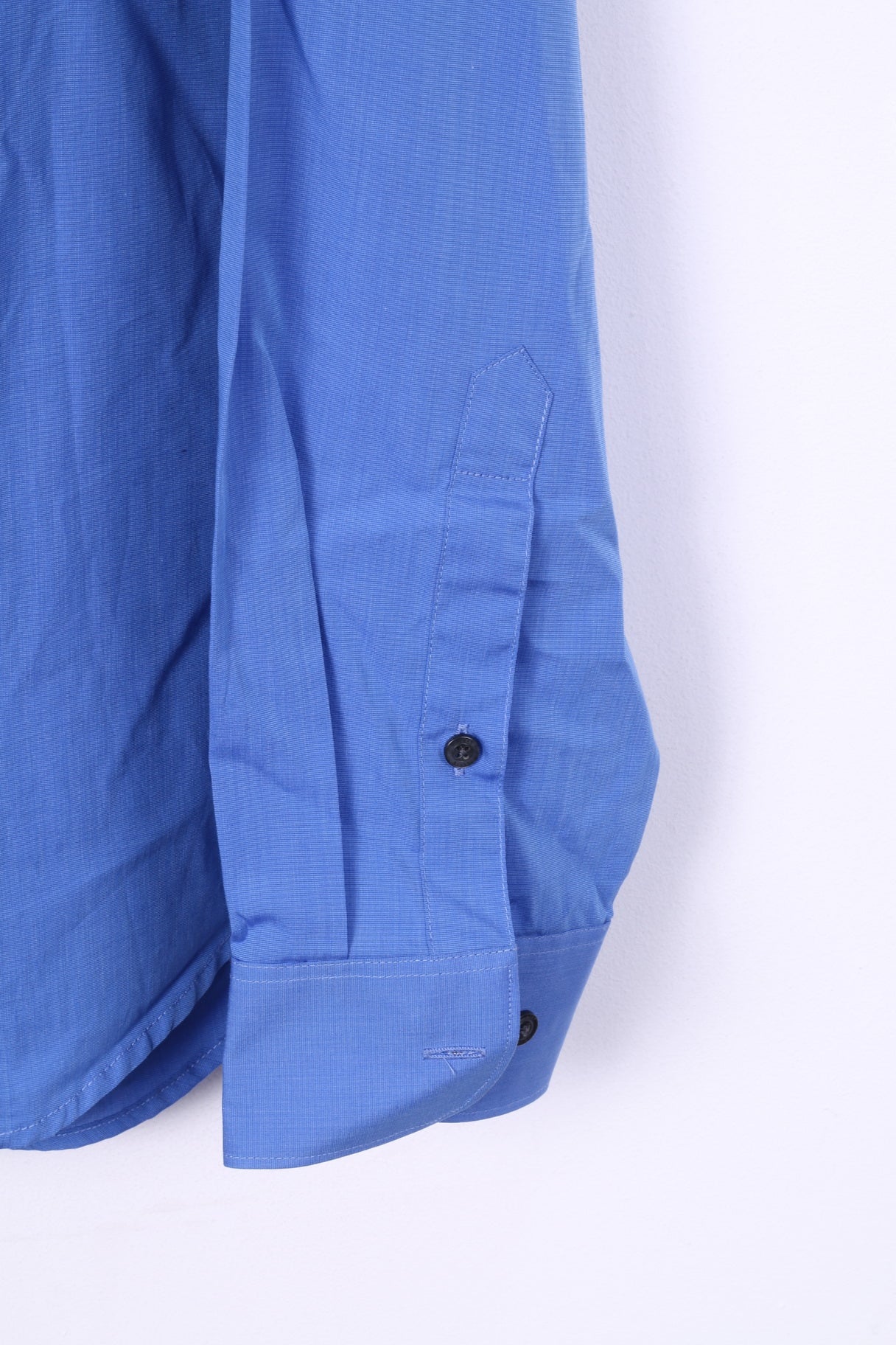 Perry Ellis Mens 2XL Casual Shirt Blue Cotton Long Sleeve - Image 3