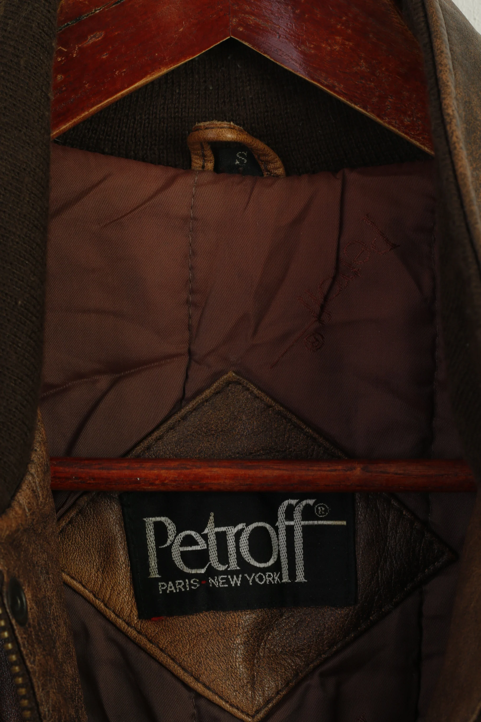 Petroff Paris New York Men S Waistcoat Brown Leasther Zip Up Vintage Classic Vest - Image 5