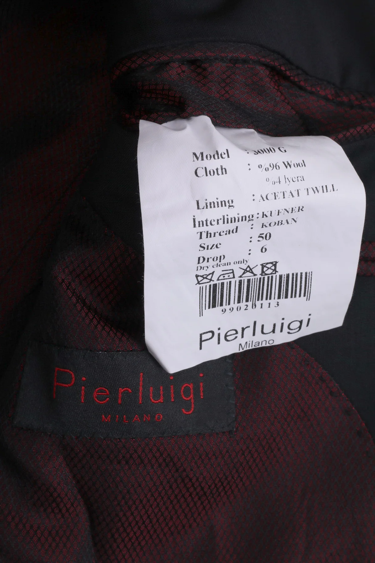 Pierluigi Mens 50 M Blazer Single Breasted Jacket Shoulder Pads Black Wool Model 3000G - Image 4