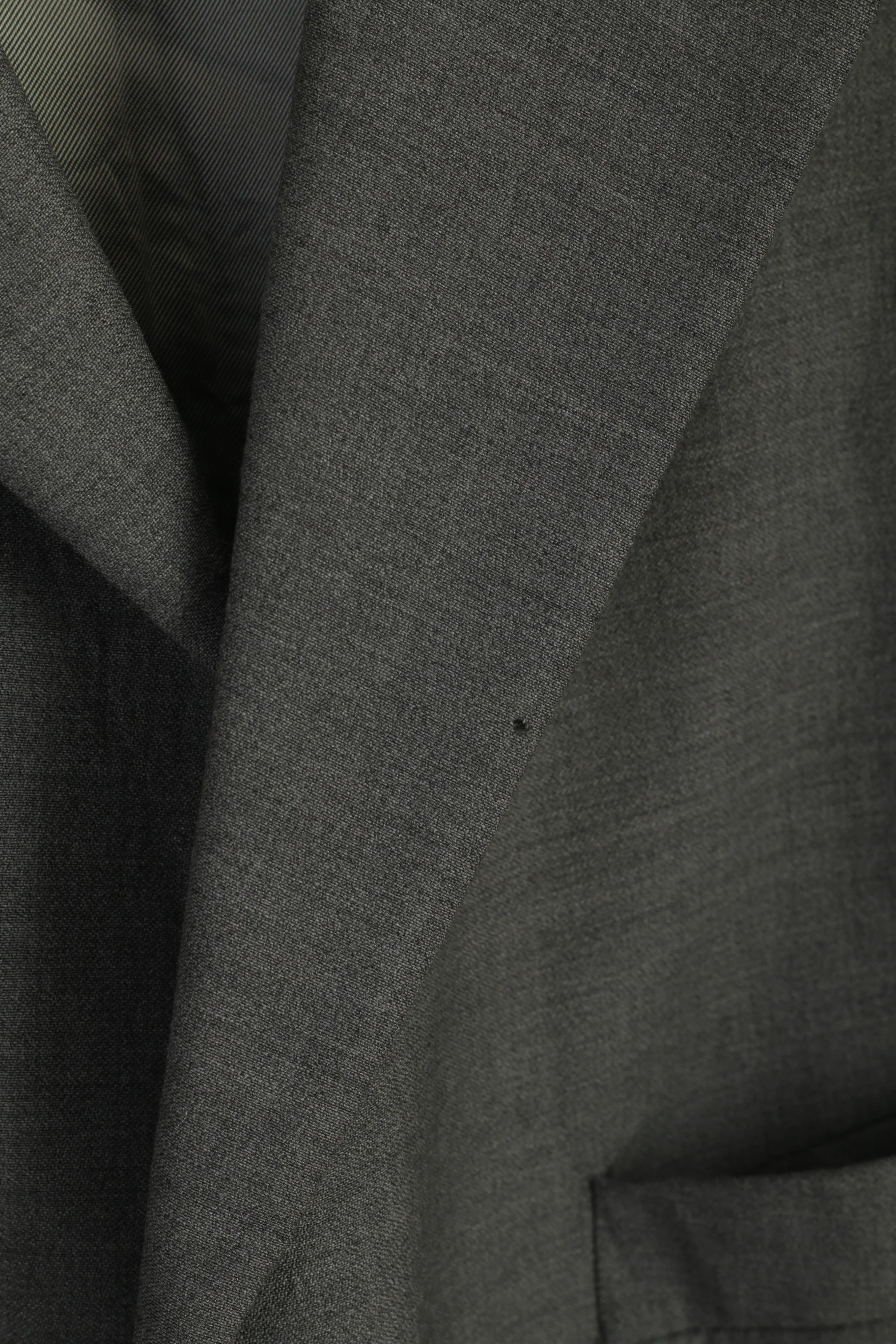 Pierre Cardin Men 44 Long Blazer Gray Shiny 100% Wool Super 100 Vintage Jacket - Image 5