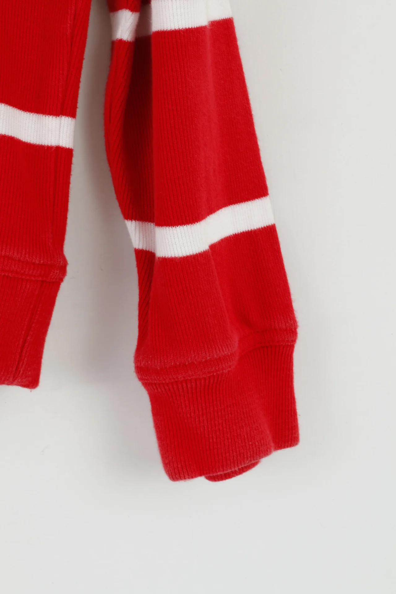Pierre Cardin Men M Jumper Red Striped Cotton French Style Zip Neck Sweater - Image 5