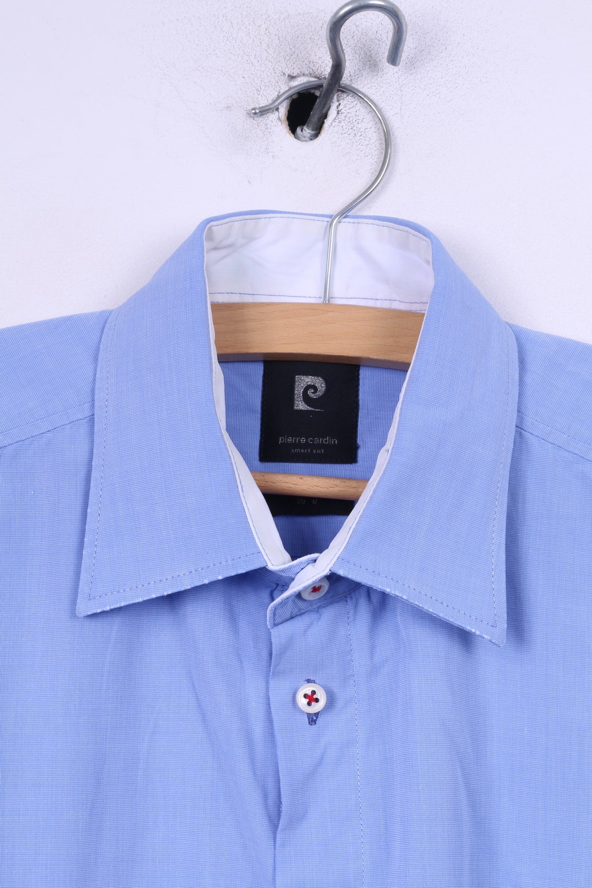 Pierre Cardin Mens 39 M Casual Shirt Blue Long Sleeve Blue - Image 2
