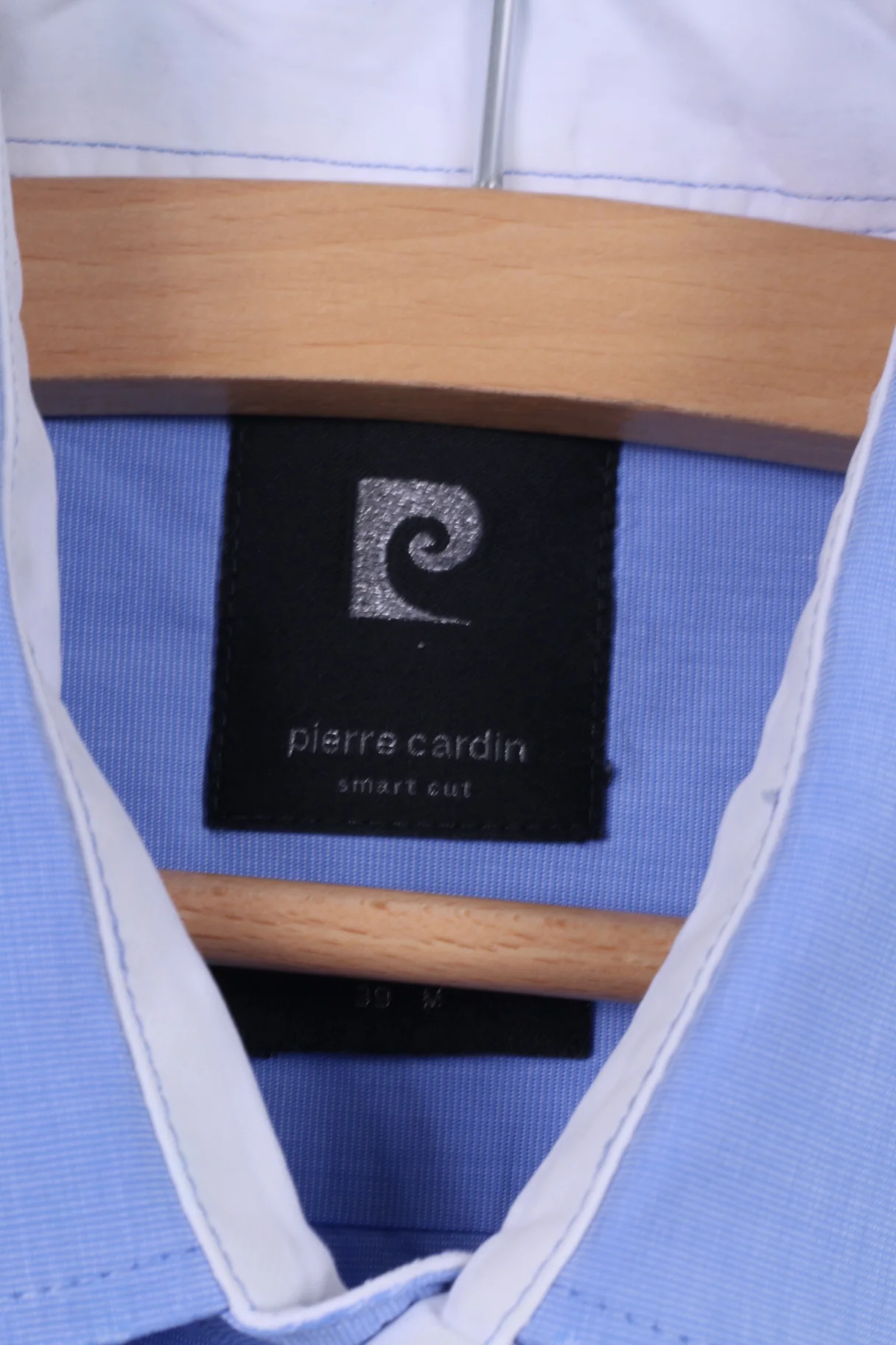 Pierre Cardin Mens 39 M Casual Shirt Blue Long Sleeve Blue - Image 4