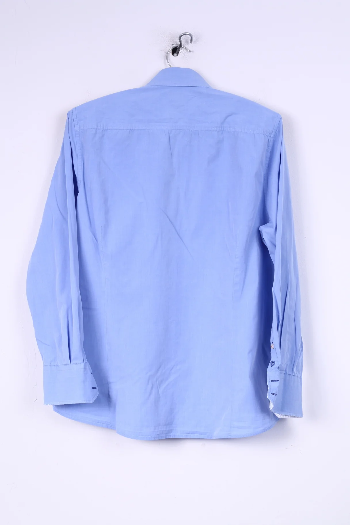 Pierre Cardin Mens 39 M Casual Shirt Blue Long Sleeve Blue - Image 5