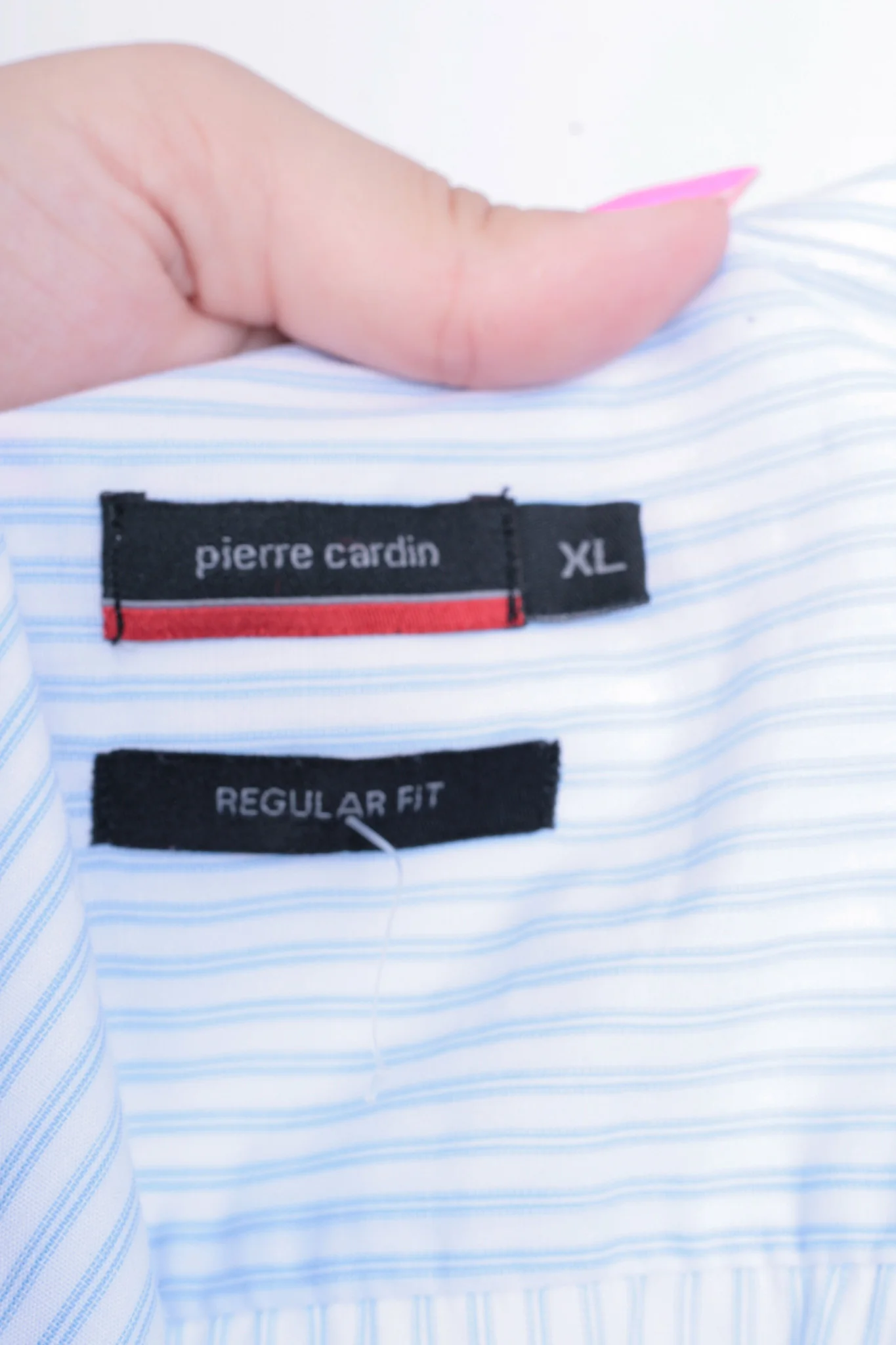 Pierre Cardin Mens XL Casual Shirt Striped Regular Fit Short Sleeve Summer - Image 4