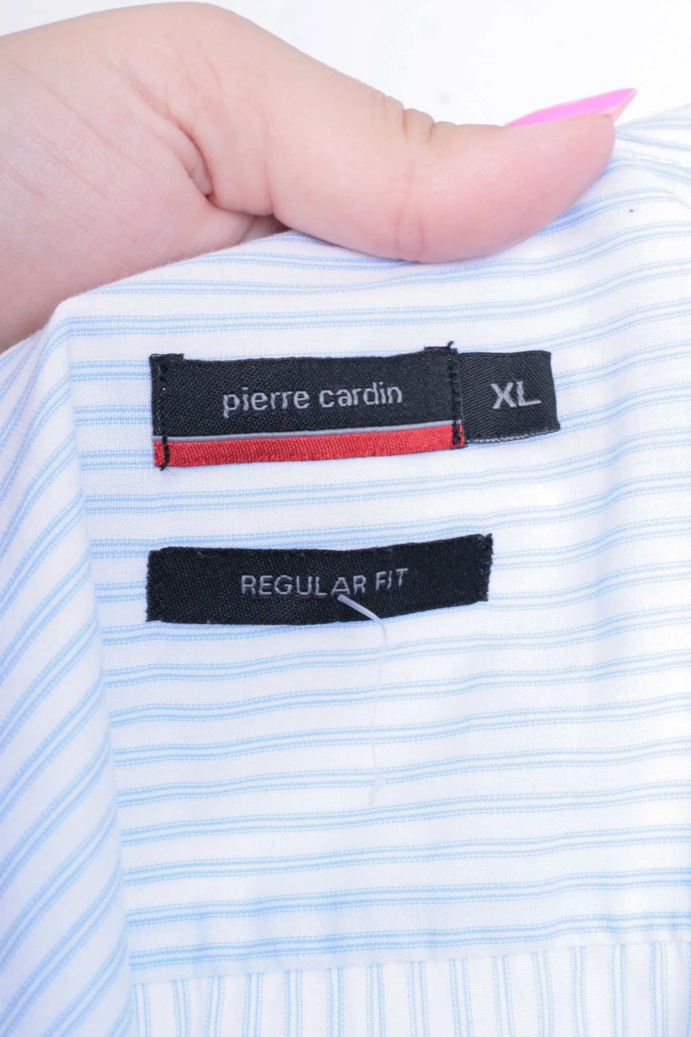 Pierre Cardin Mens XL Casual Shirt Striped Regular Fit Short Sleeve Summer - Image 5