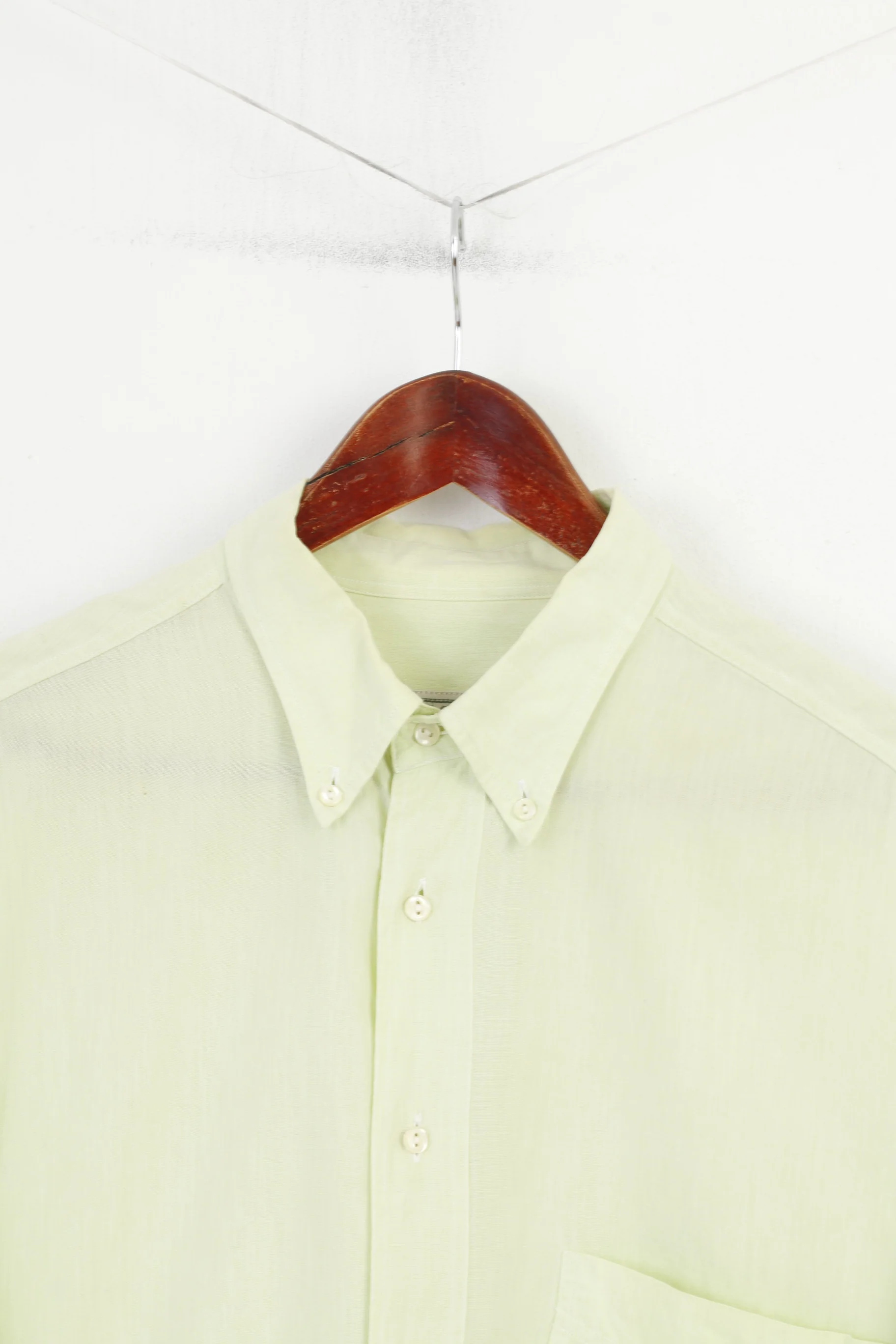 Pine Cone Men XL Casual Shirt Mint Cotton Long Sleeve Classic Collar Top - Image 2