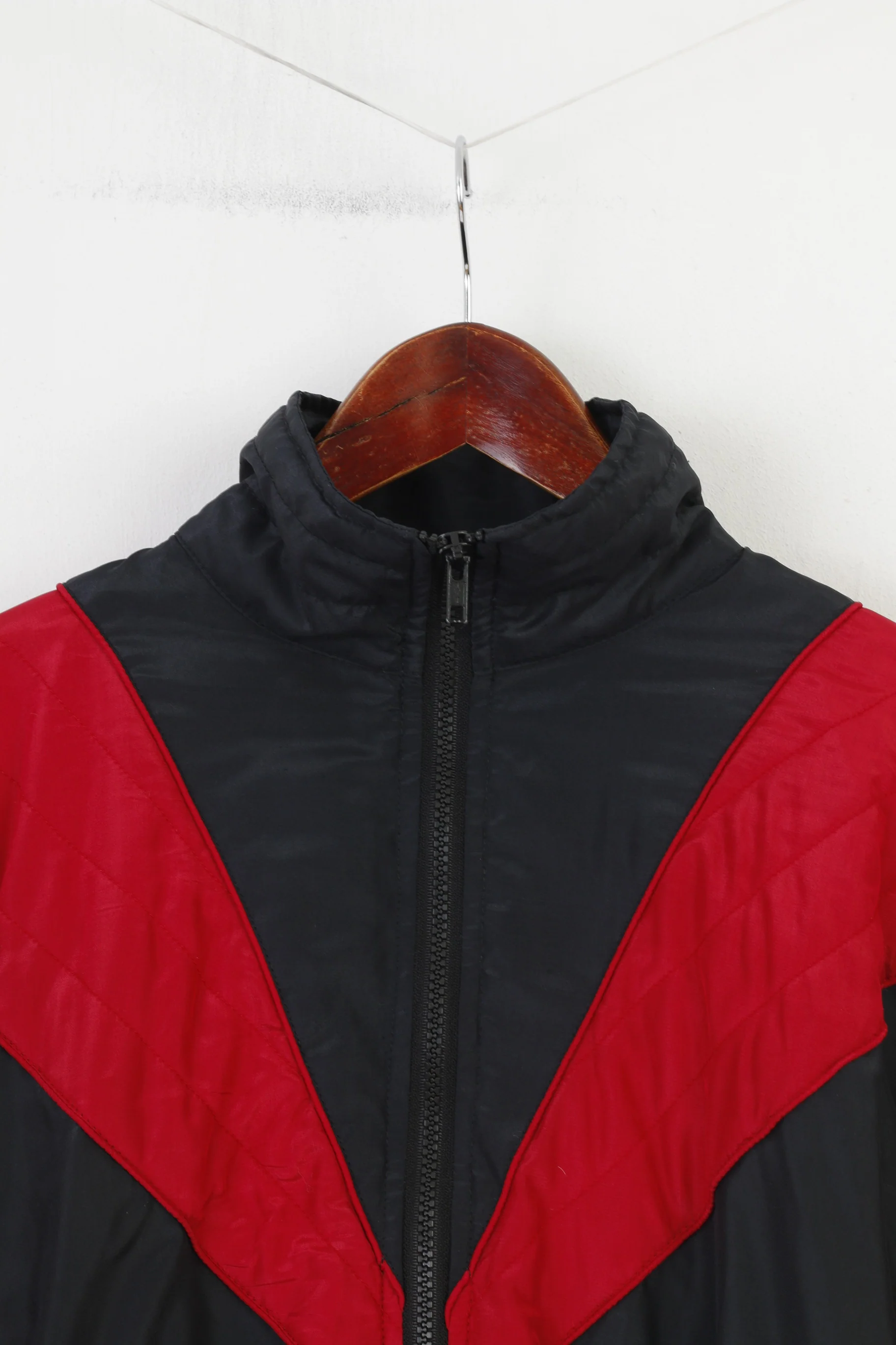 Place Men M Jacket Vintage Full Zipper Detachable Sleeves Collar Burgundy Top - Image 2