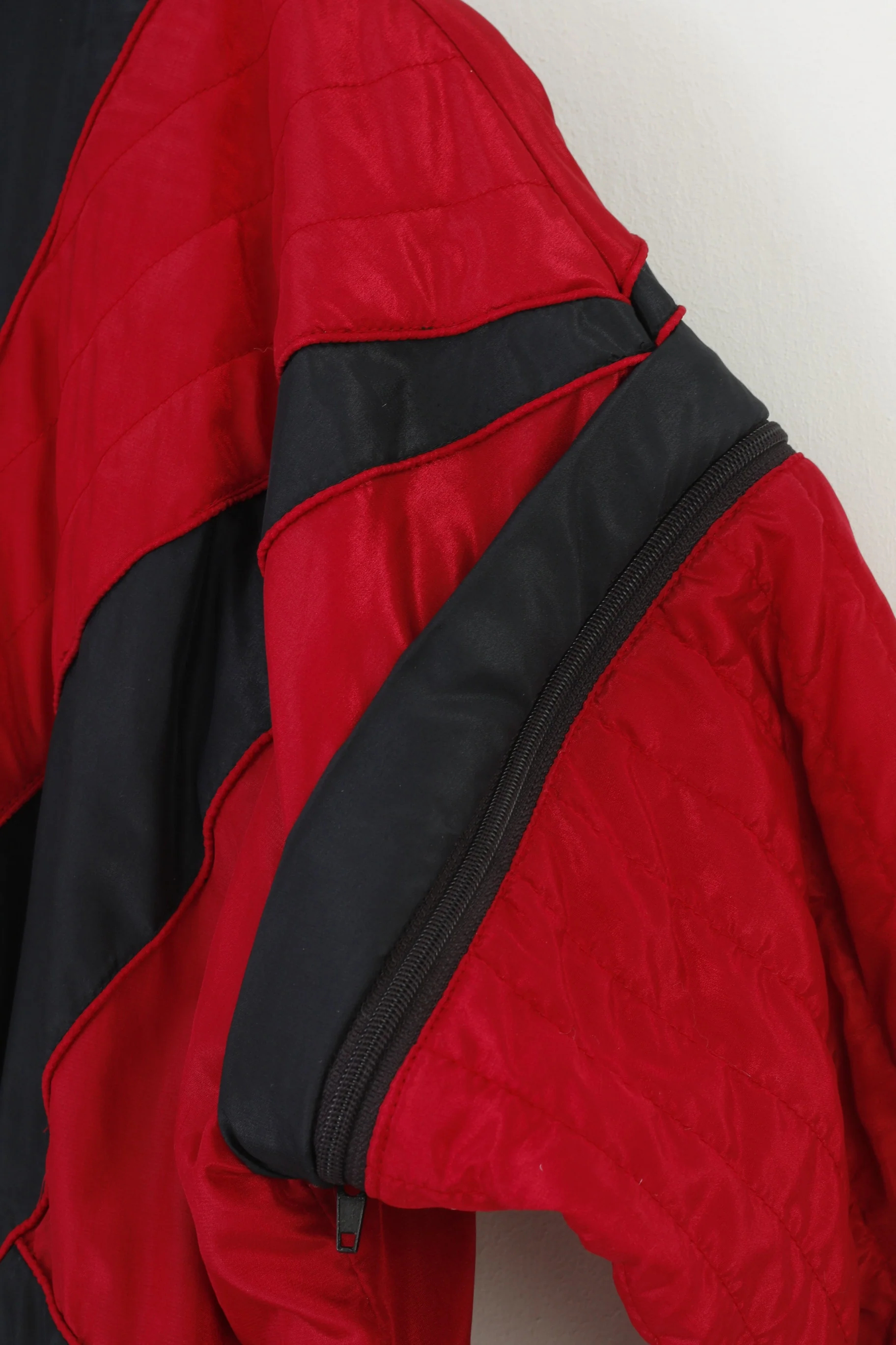 Place Men M Jacket Vintage Full Zipper Detachable Sleeves Collar Burgundy Top - Image 5