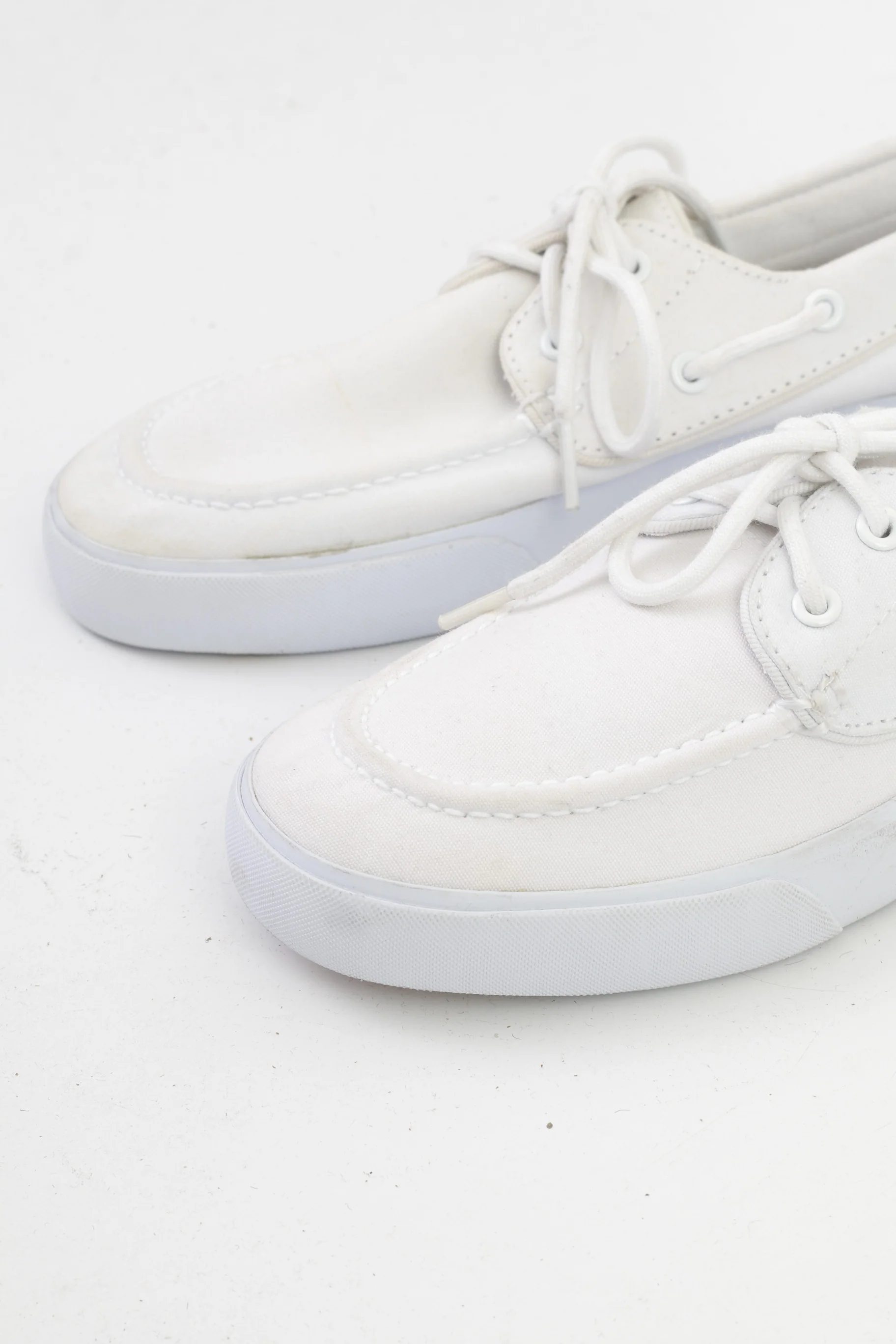 Polo by Ralph Lauren Men 8.5 43 Shoes White Cotton Sneakers Laces - Image 2