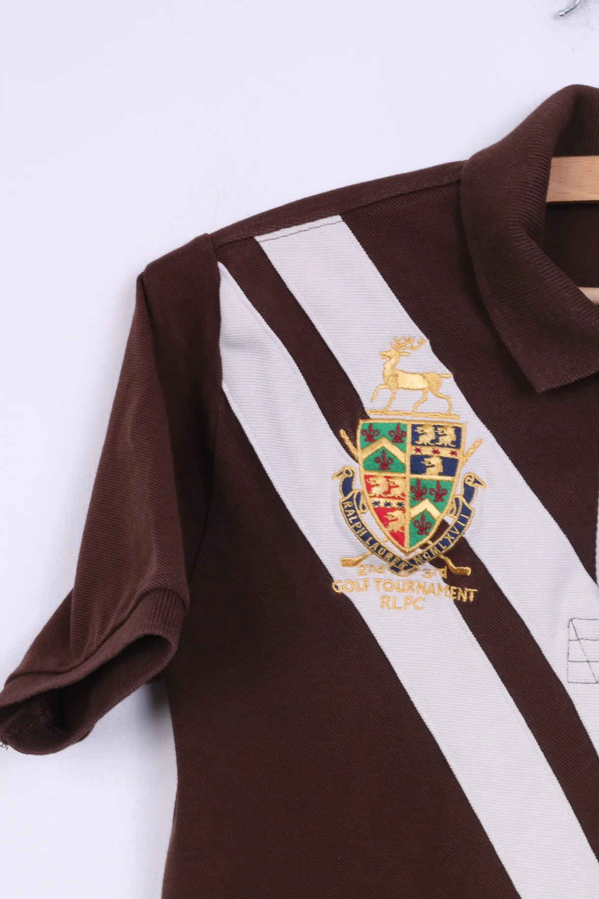 Polo by Ralph Lauren Womens S 8 Polo Shirt Brown Short Sleeve Golf Tournament RLPC #6 - Image 3