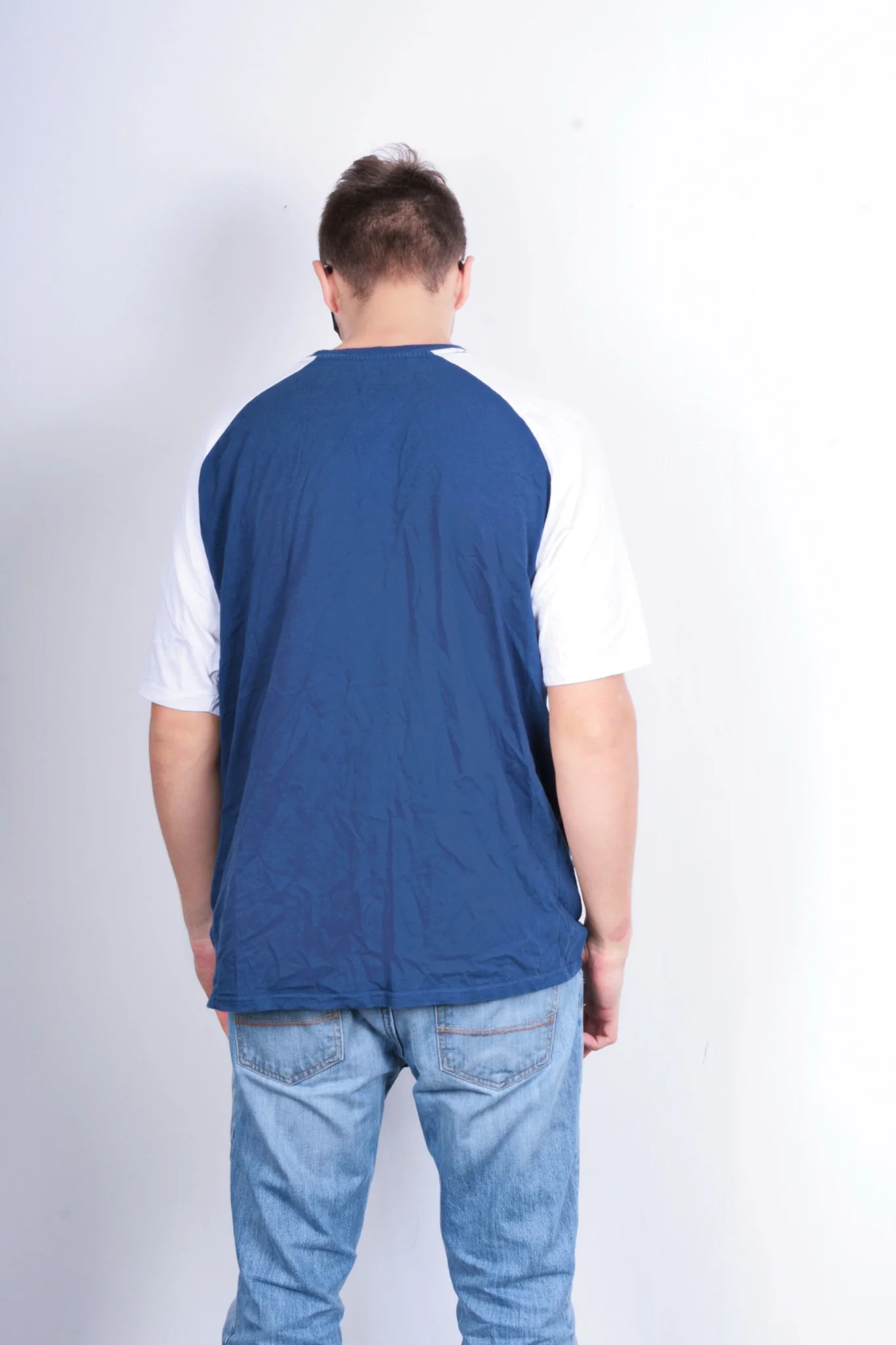 Polo Jeans Ralph Lauren Mens L T- Shirt Crew Neck Blue Logo Top - Image 7