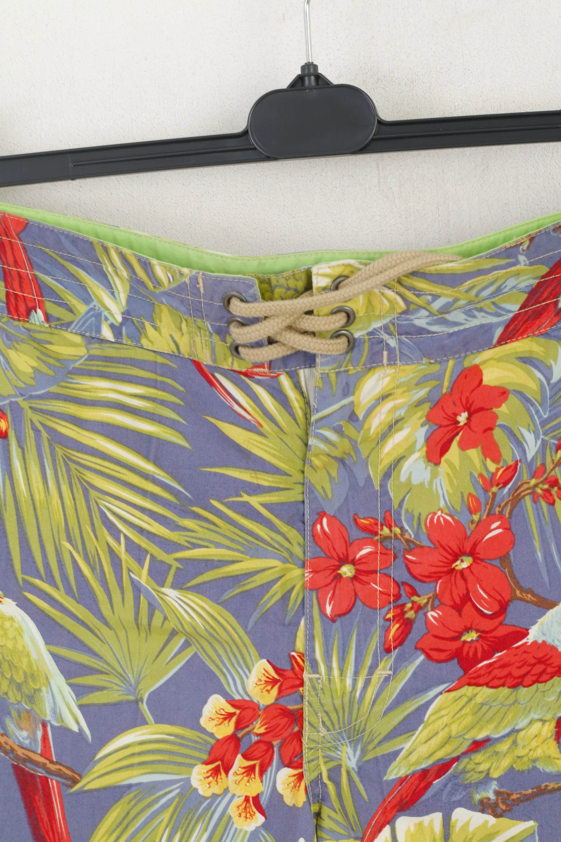 Polo Ralph Lauren Men 36 52 L Shorts Green Hawaii Parrot Mesh Lined Summer - Image 3