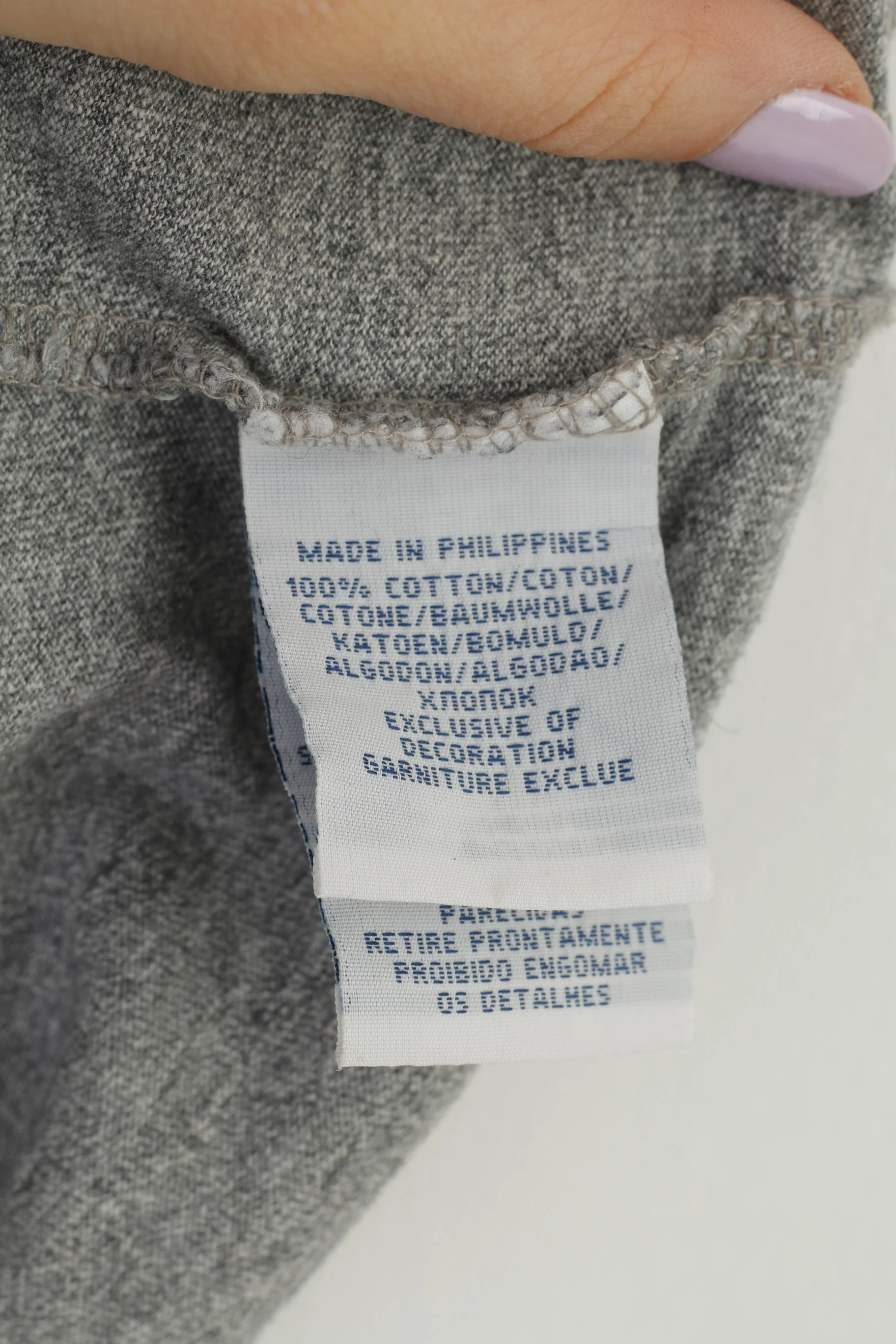 Polo Ralph Lauren Men L T-Shirt Grey Short Sleeve Cotton Vintage Top - Image 6