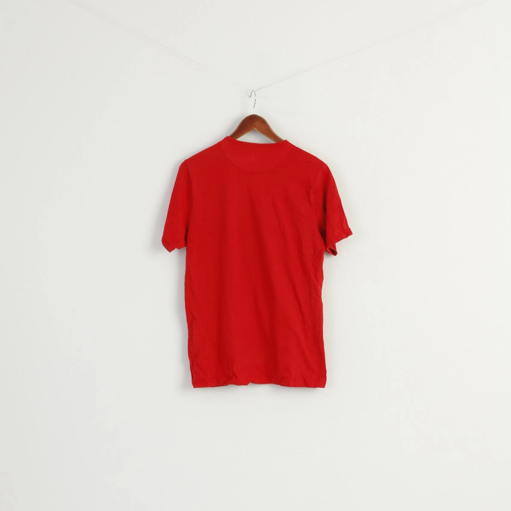 Pretty Green Men M Shirt Red Cotton Graphic Slim Fit Classic Top - Image 5