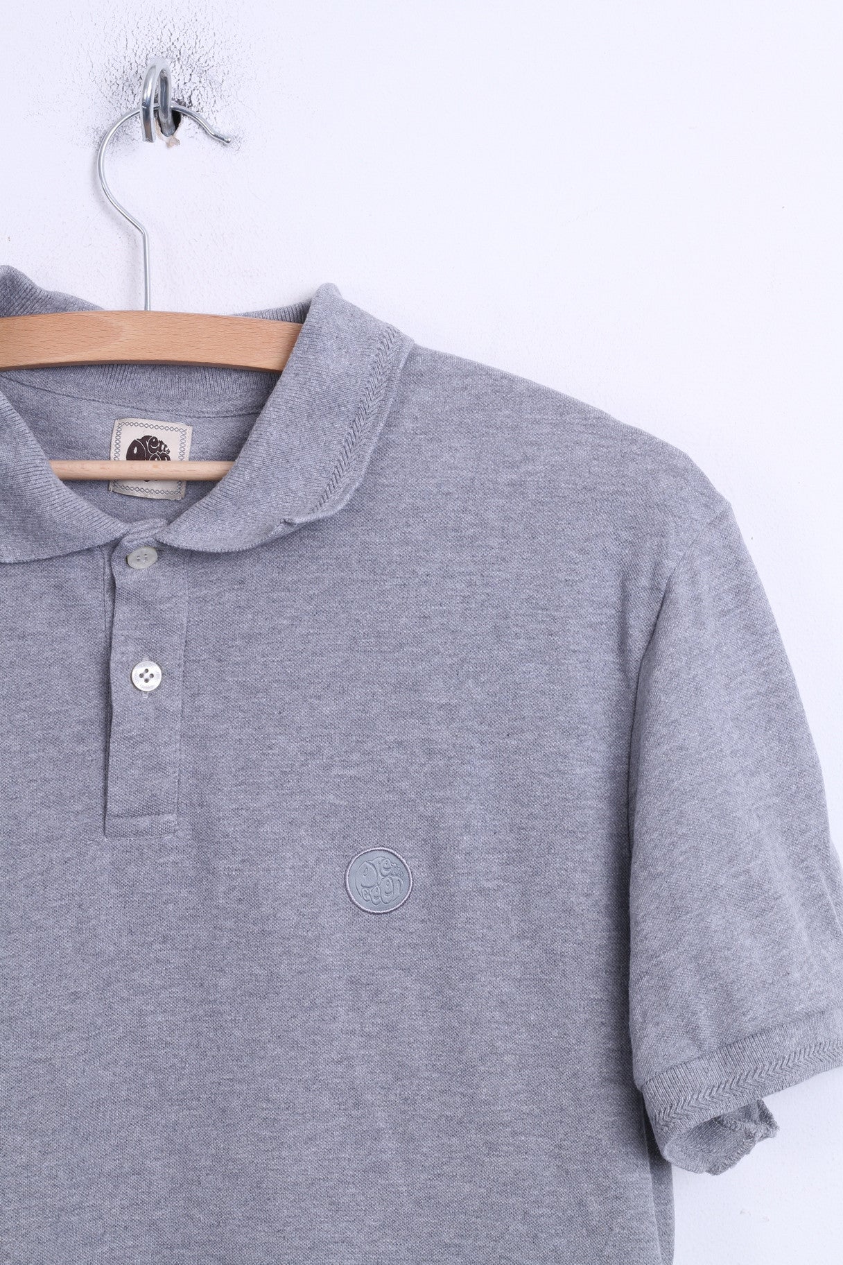 Pretty Green Mens S Polo Shirt Cotton Grey Sport Short Sleeve - Image 2