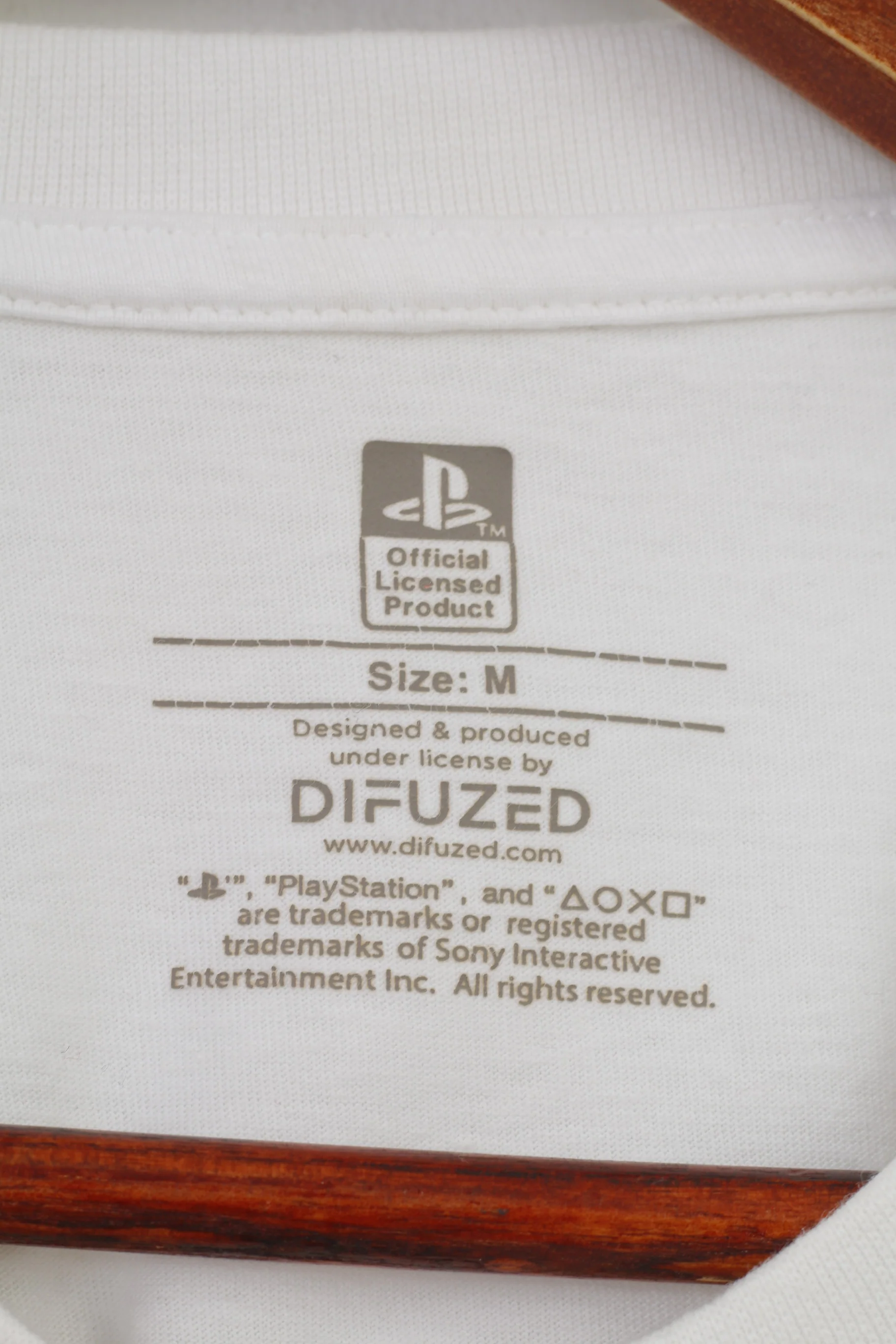 Primark Men M Longsleeve White Cotton Playstation Game Sport Top - Image 4