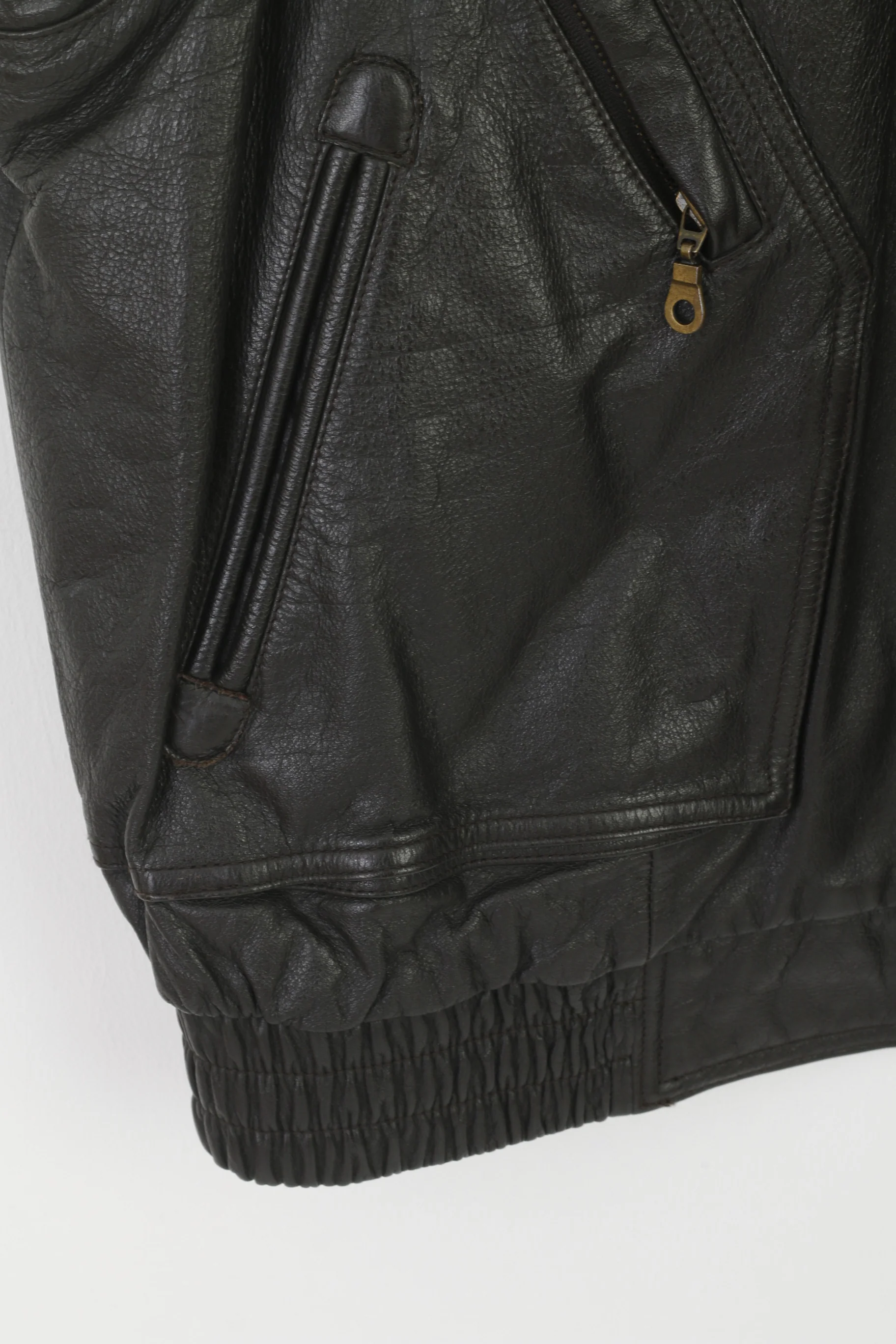 Prince Men 54 L Leather Vest Dark Brown Vintage Full Zipper Biker Soft Waistcoat - Image 3