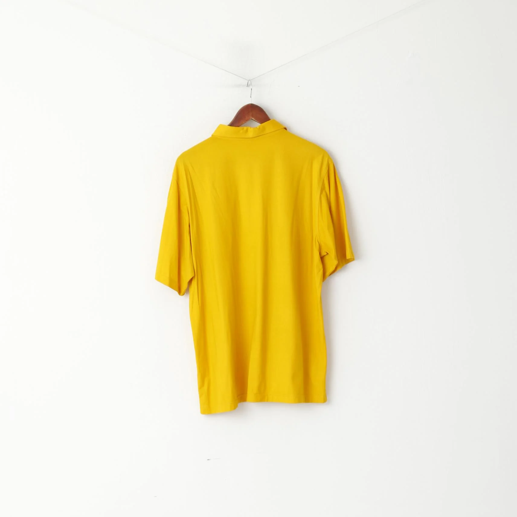 Pringle Mens XL Polo Shirt Buttons Detailed Mustard Cotton Top - Image 6