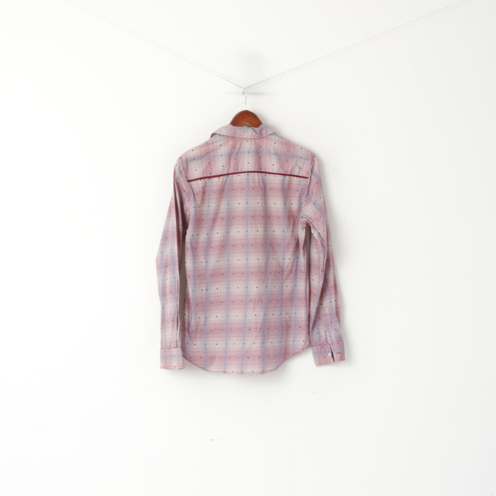 Pringle Of Scotland Men 15 38 S Casual Shirt Purple Check Cotton Detailed Buttons Long Sleeve - Image 7