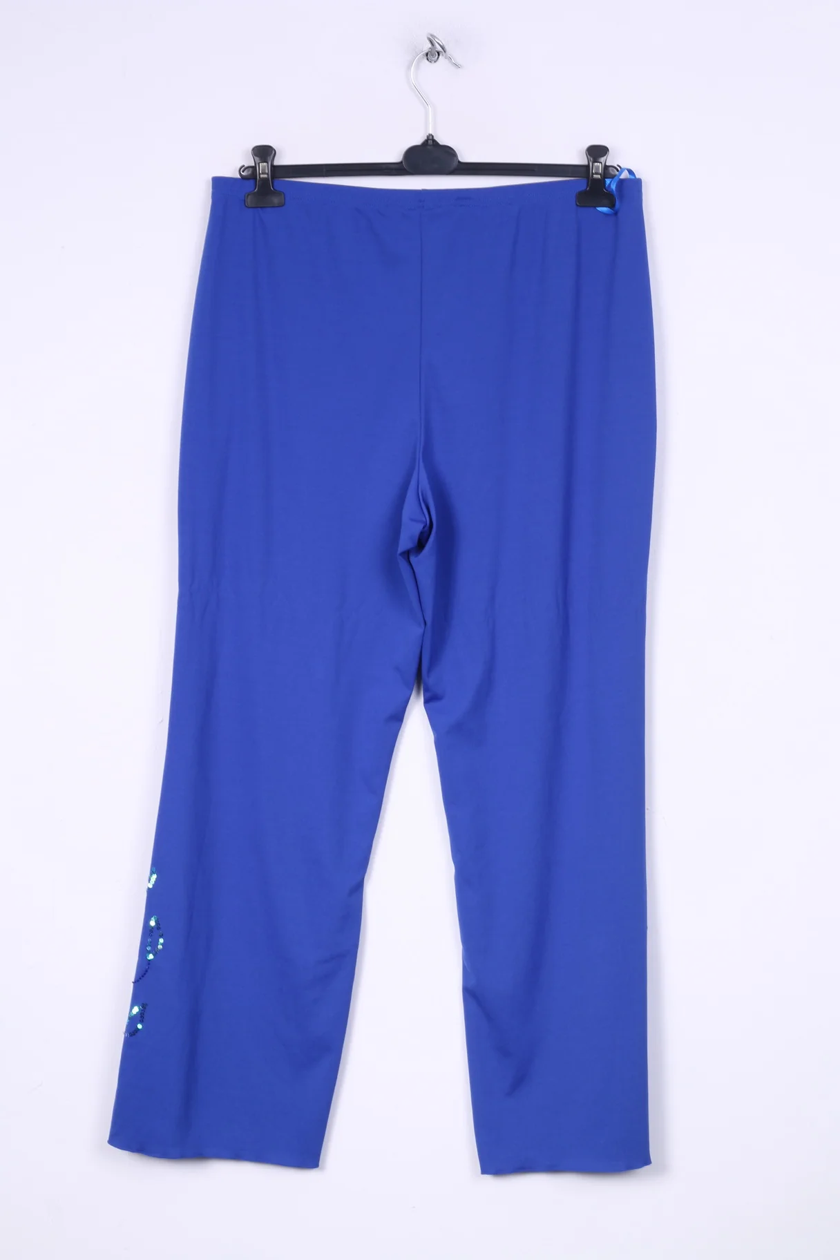 Privacy Womens 20 3XL Elagant Trousers Blue Nylon Straight Leg Pants Sequins Embroidered - Image 4