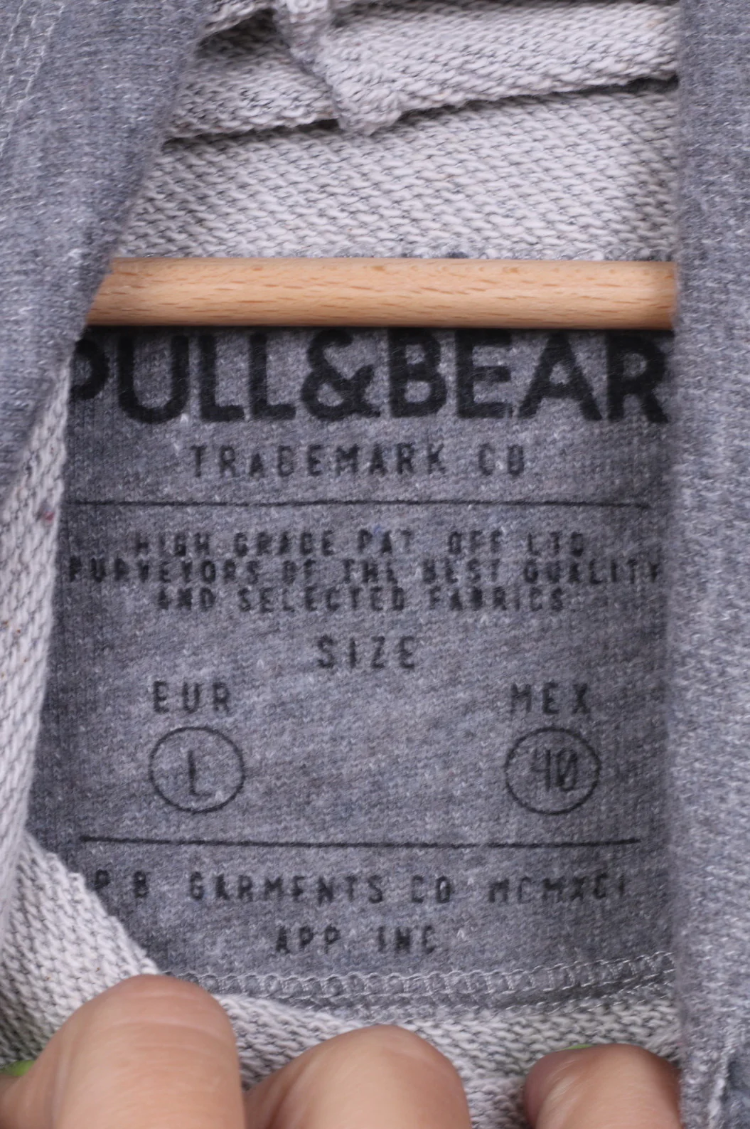 Pull&Bear Mens L Sweatshirt Grey Sport Cotton Livin For The City - Image 3