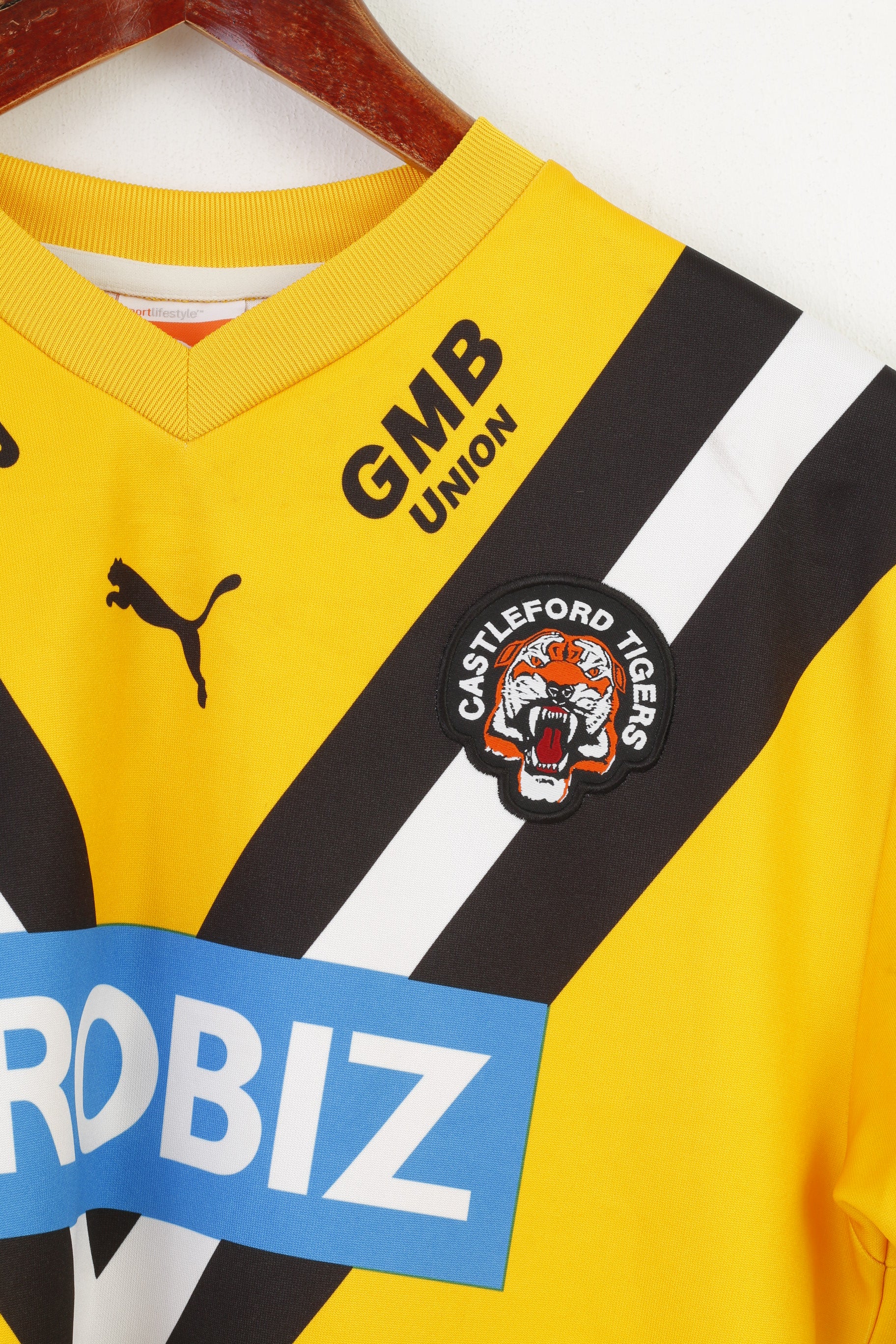Puma Castleford Tigers Boys 164 14 Age Shirt Sportswear GMB Union Yellow Top - Image 4