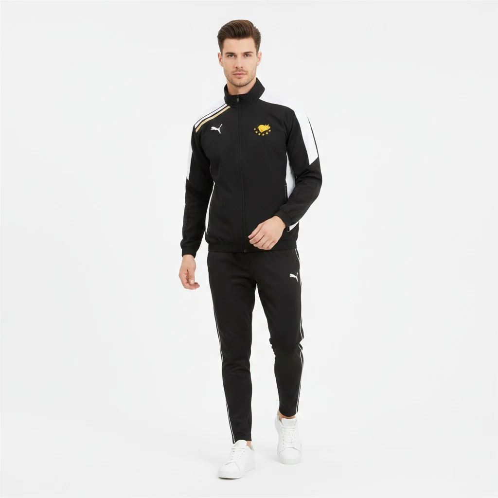 Puma Men L Jacket Black White Activewear Full Zipper Sport Lifestyle Mesh Lined Top
