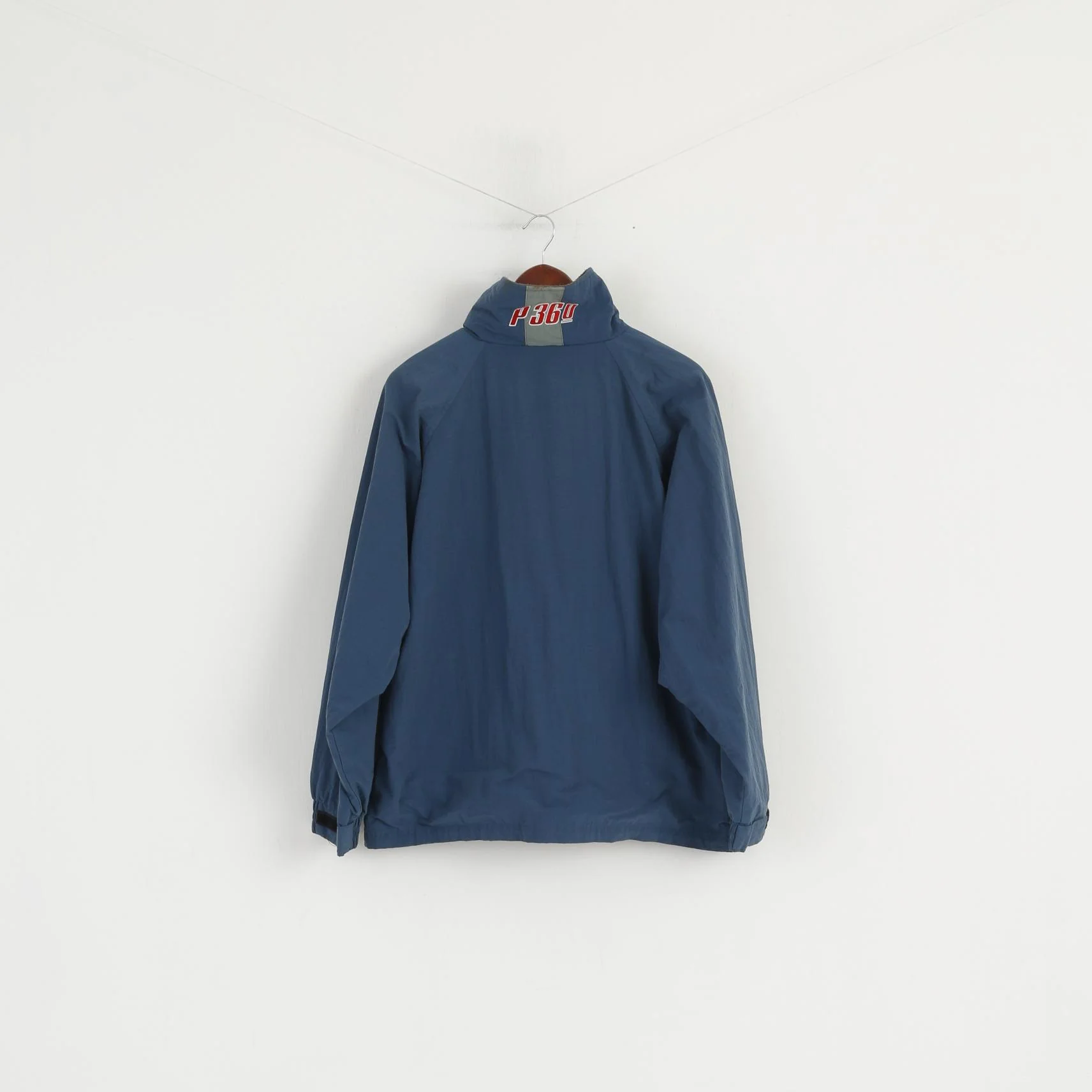 Puma Men L Jacket Blue Nylon Perform 360 Full Zipper Vintage Casual Top - Image 8