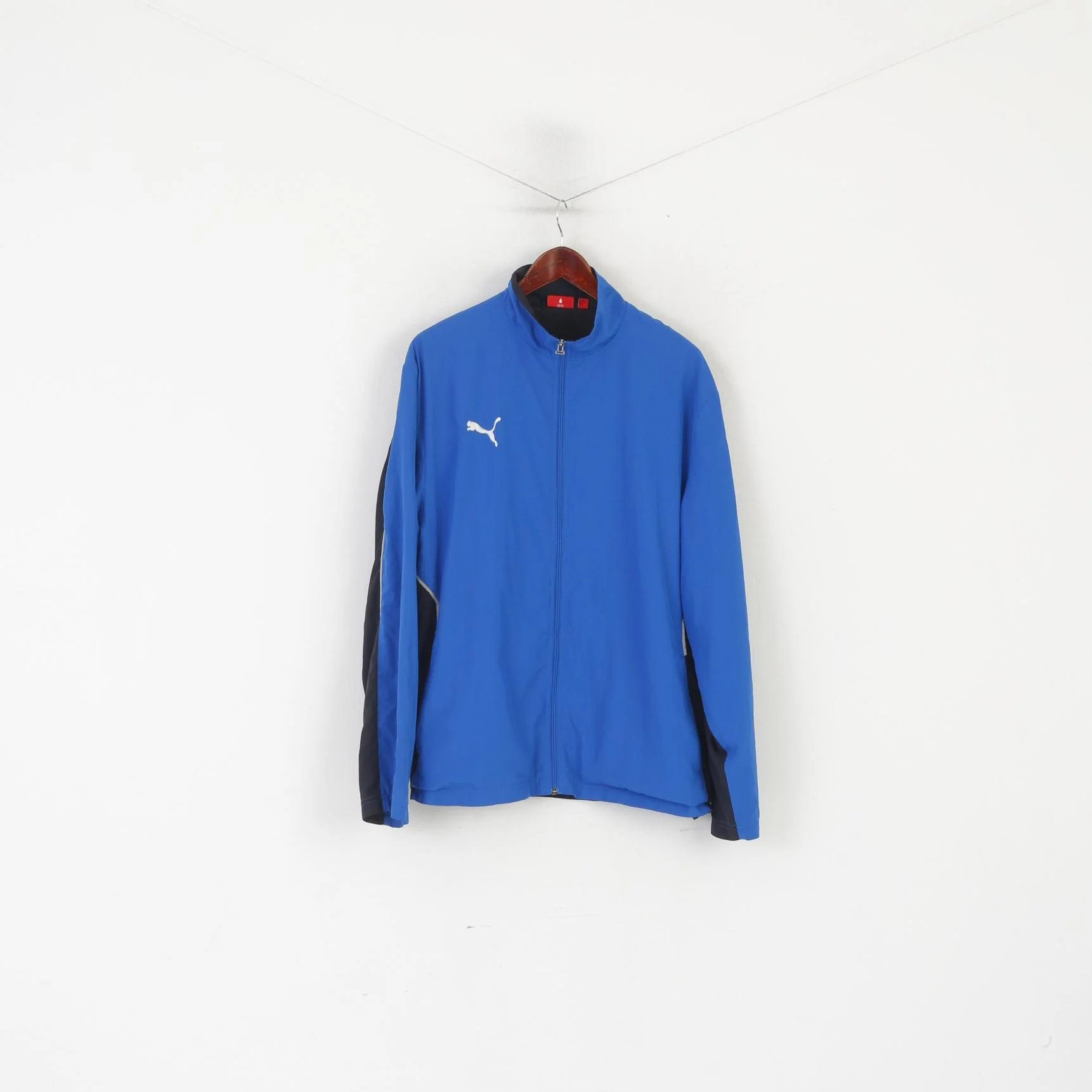 Puma Men L Jacket Blue Zip Up Lightweight Mesh Lined Sport Training Sportswear Top - Image 2