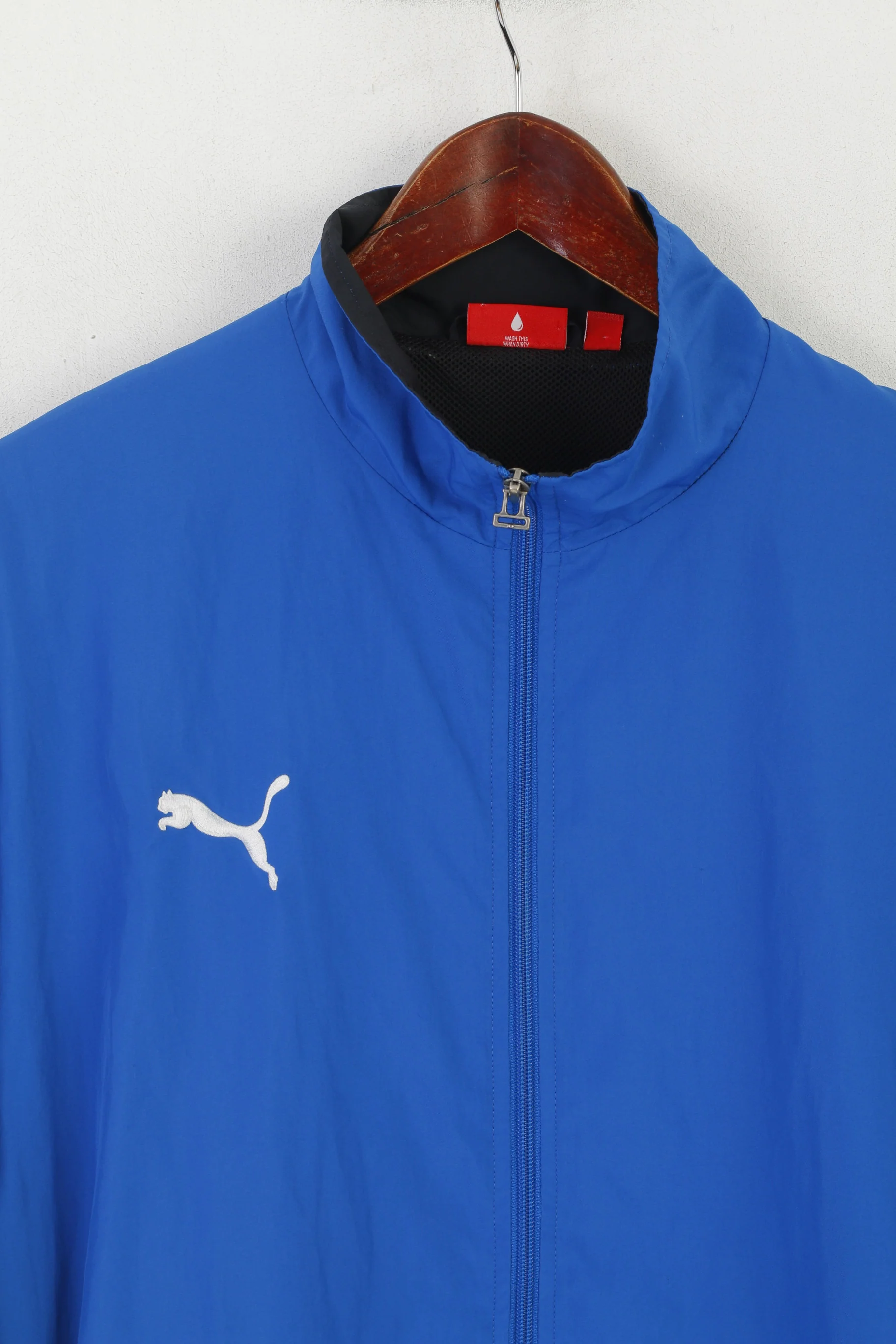 Puma Men L Jacket Blue Zip Up Lightweight Mesh Lined Sport Training Sportswear Top - Image 3