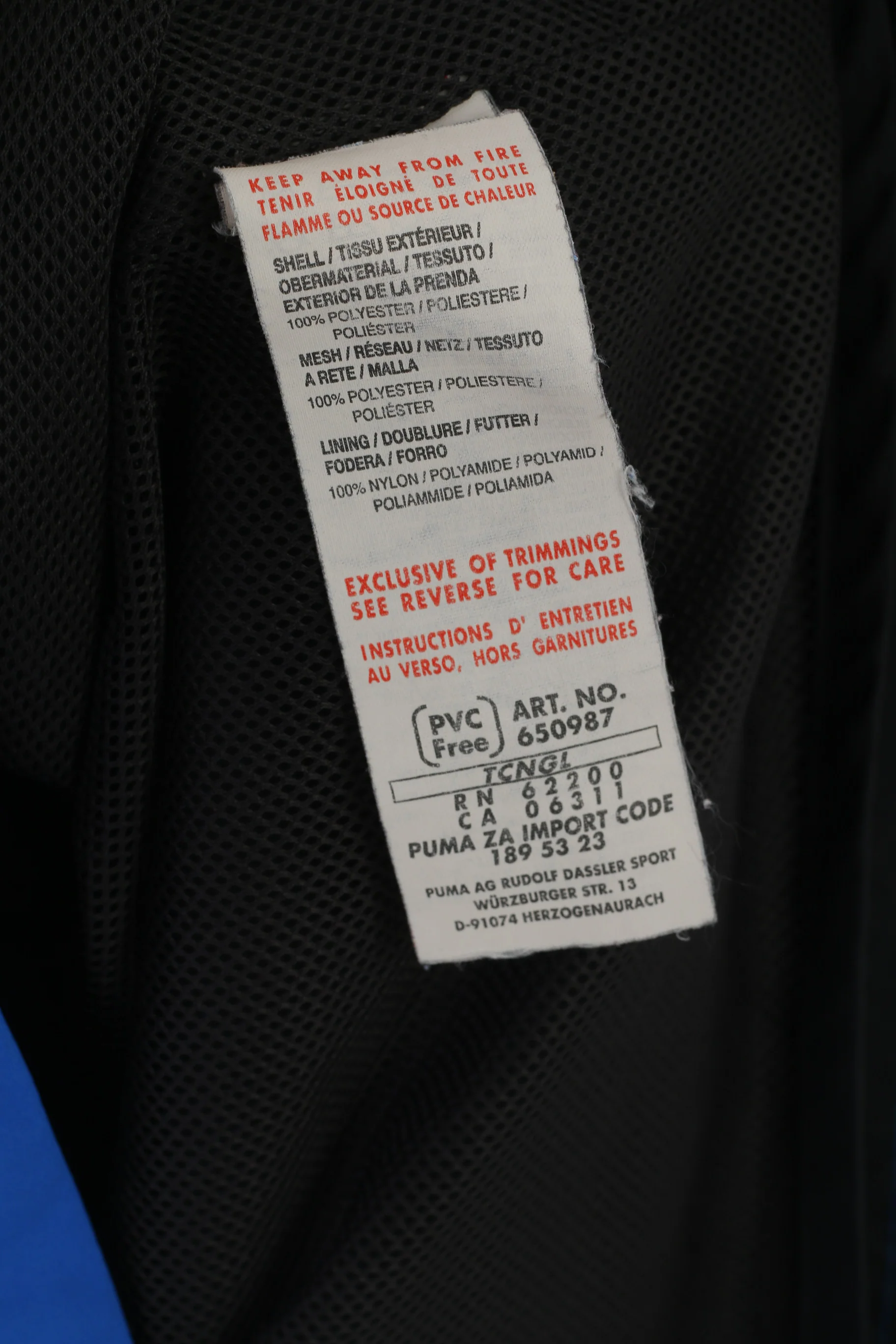 Puma Men L Jacket Blue Zip Up Lightweight Mesh Lined Sport Training Sportswear Top - Image 6