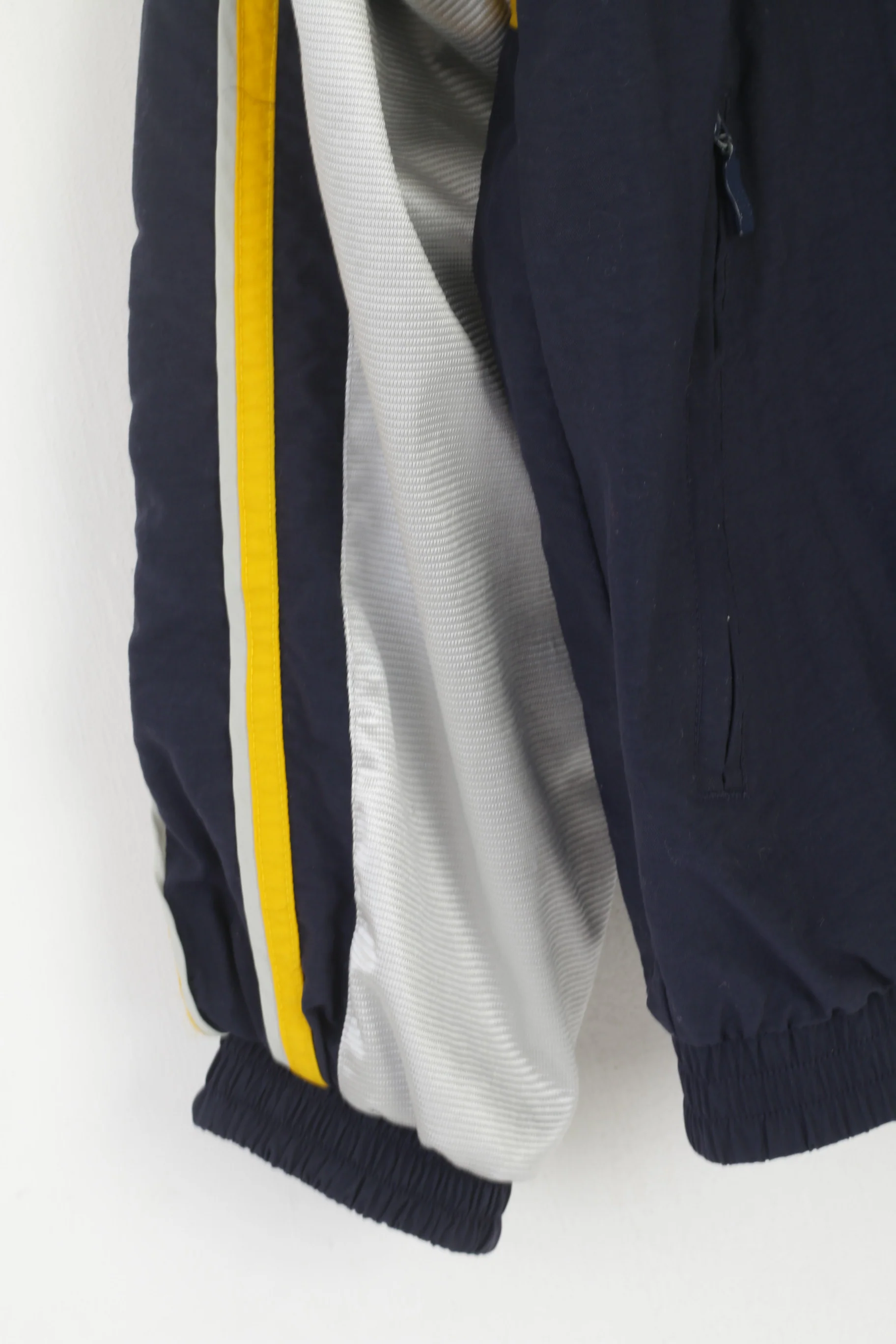 Puma Men M Bomber Jacket Navy Silver Vintage Full Zip Nylon Track Top - Image 4