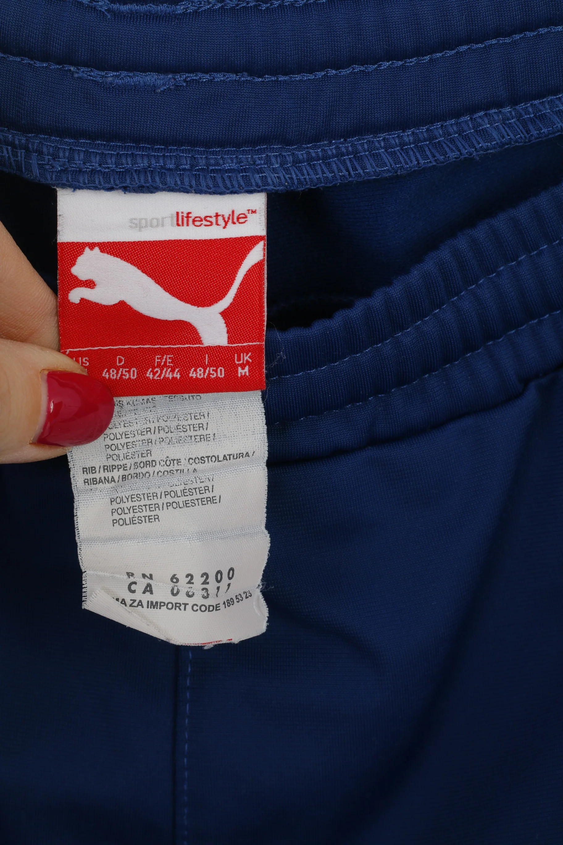 Puma Men M Sweatpants Navy Shiny Retro Activewear Training Vintage Trousers - Image 4